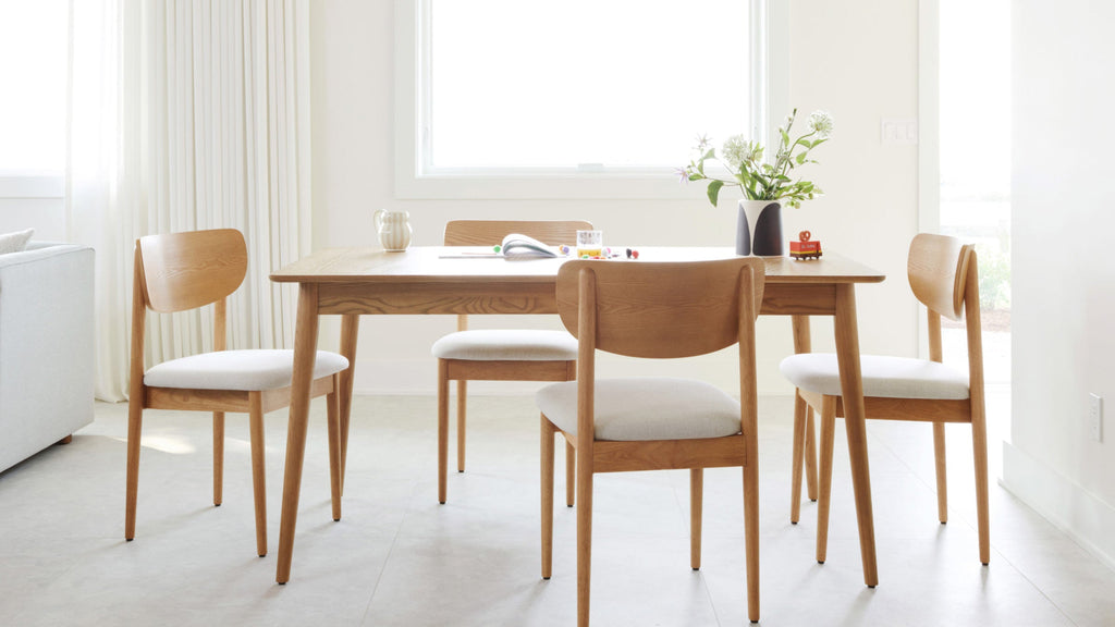 light wood dining table