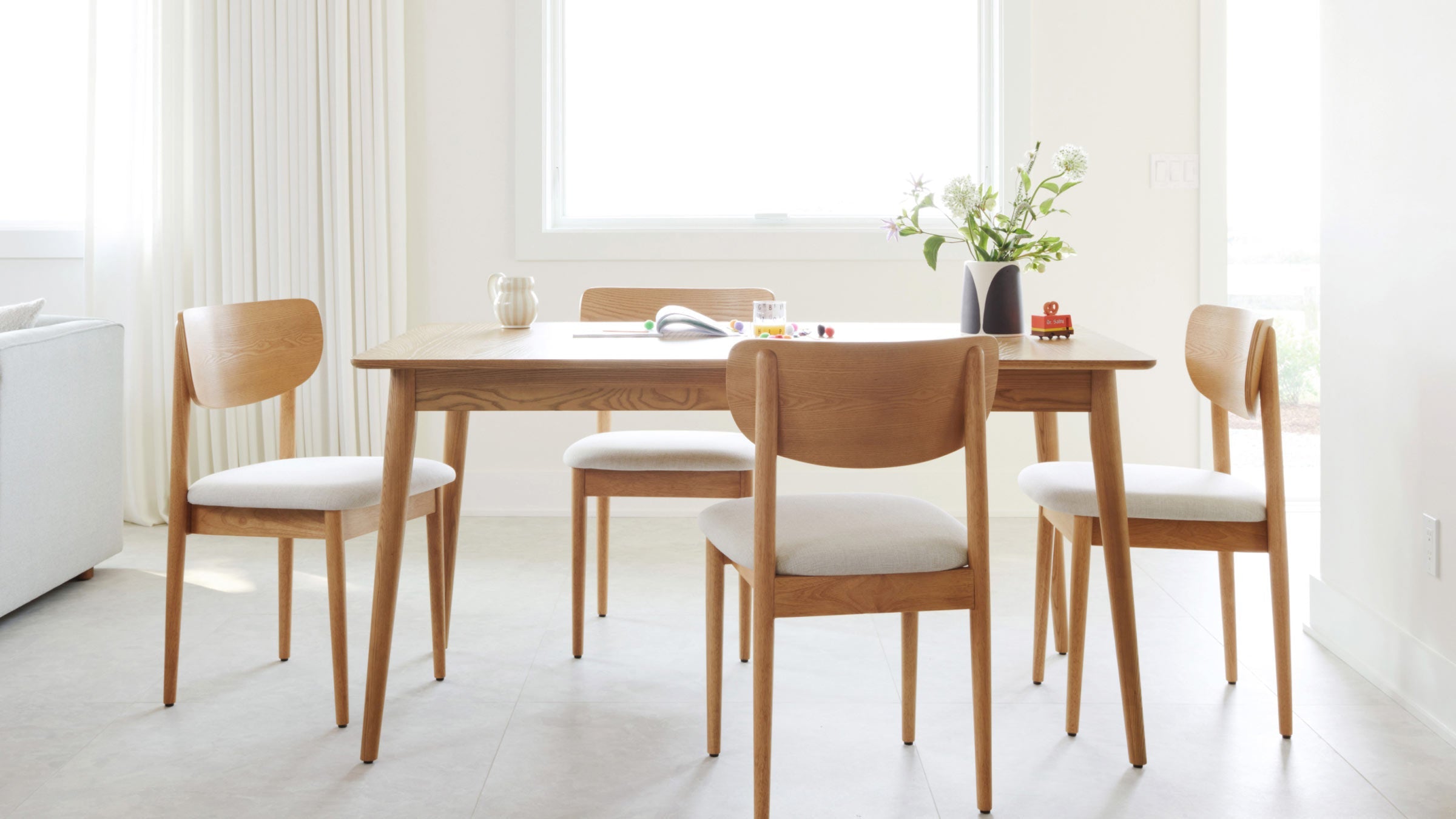 light wood dining table
