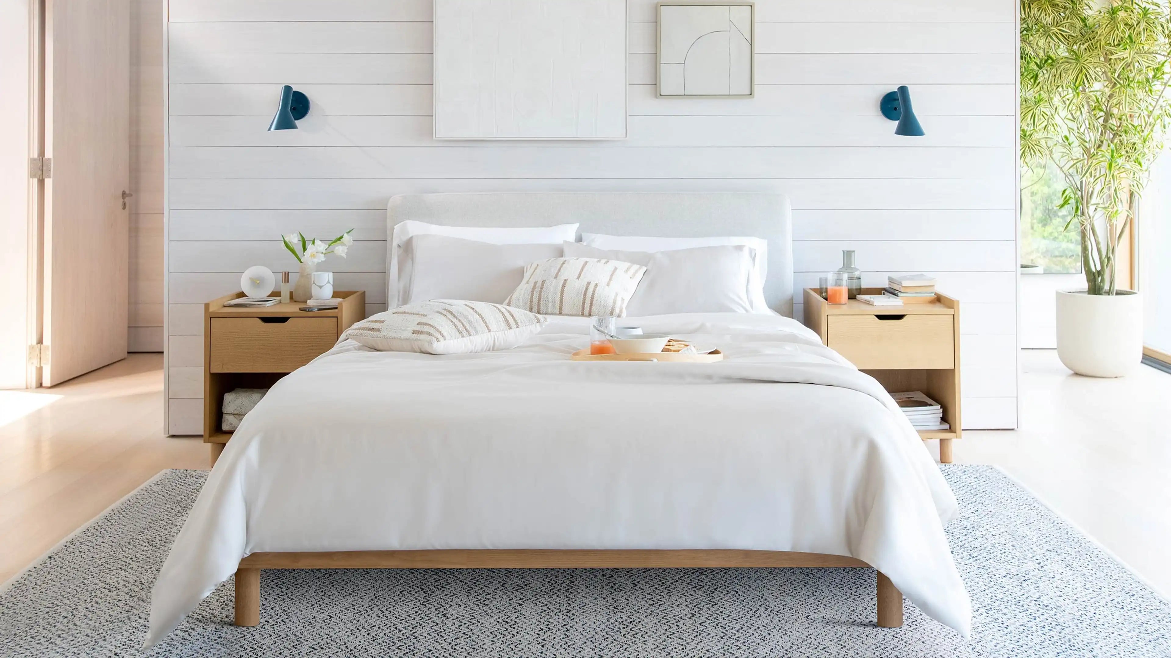 the best white bedding for a modern bedroom