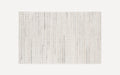 Rectangular area rug with a textured grid pattern in shades of beige, cream, and light brown on a white background.