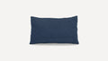 a dark blue cushion with a white background