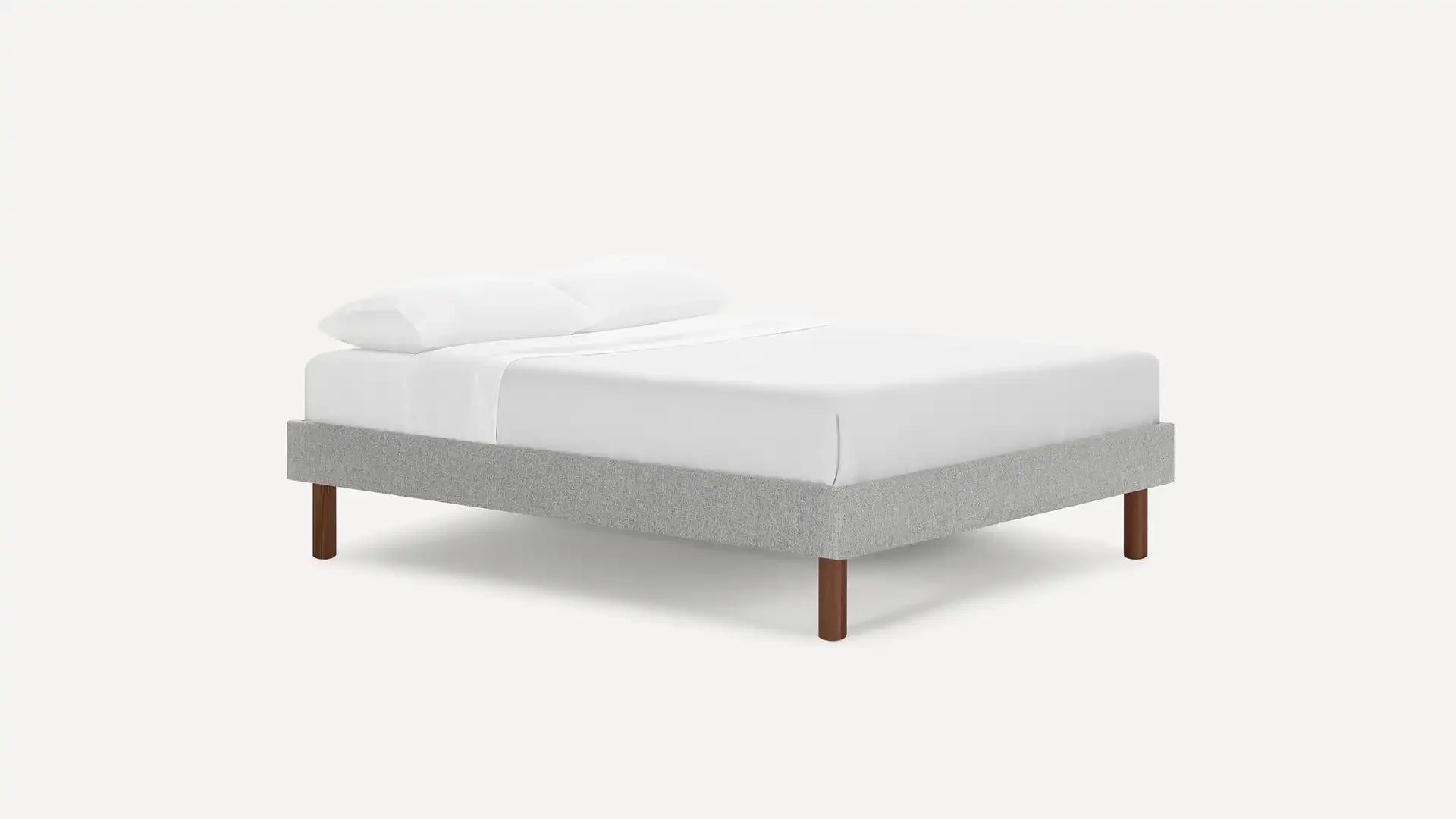 modern upholstered bed with light gray upholstered bed frame, light gray, hi - res