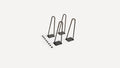 three black metal hooks on a white background