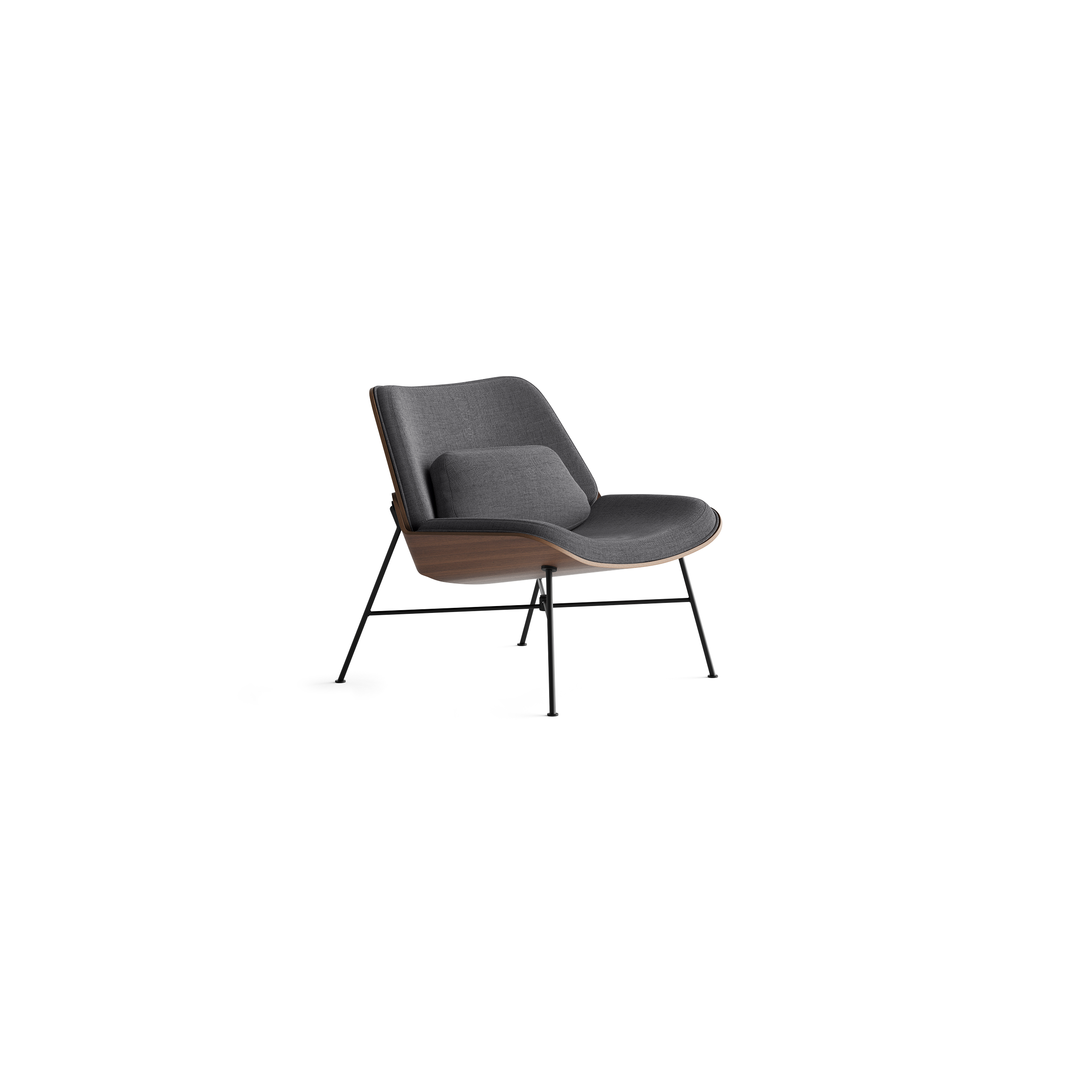 Vesper Lounge Chair - Heather Charcoal/Walnut