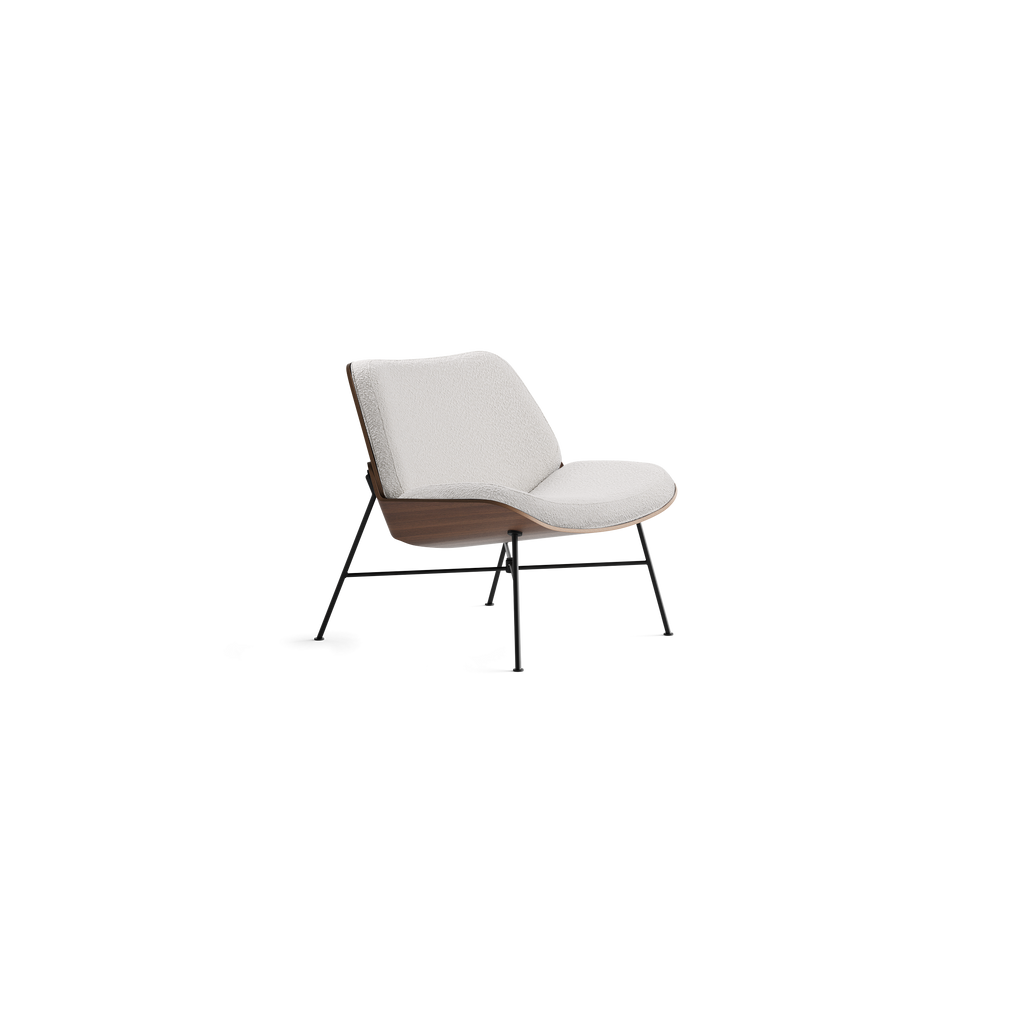 Vesper Lounge Chair - Ivory Boucle/Walnut