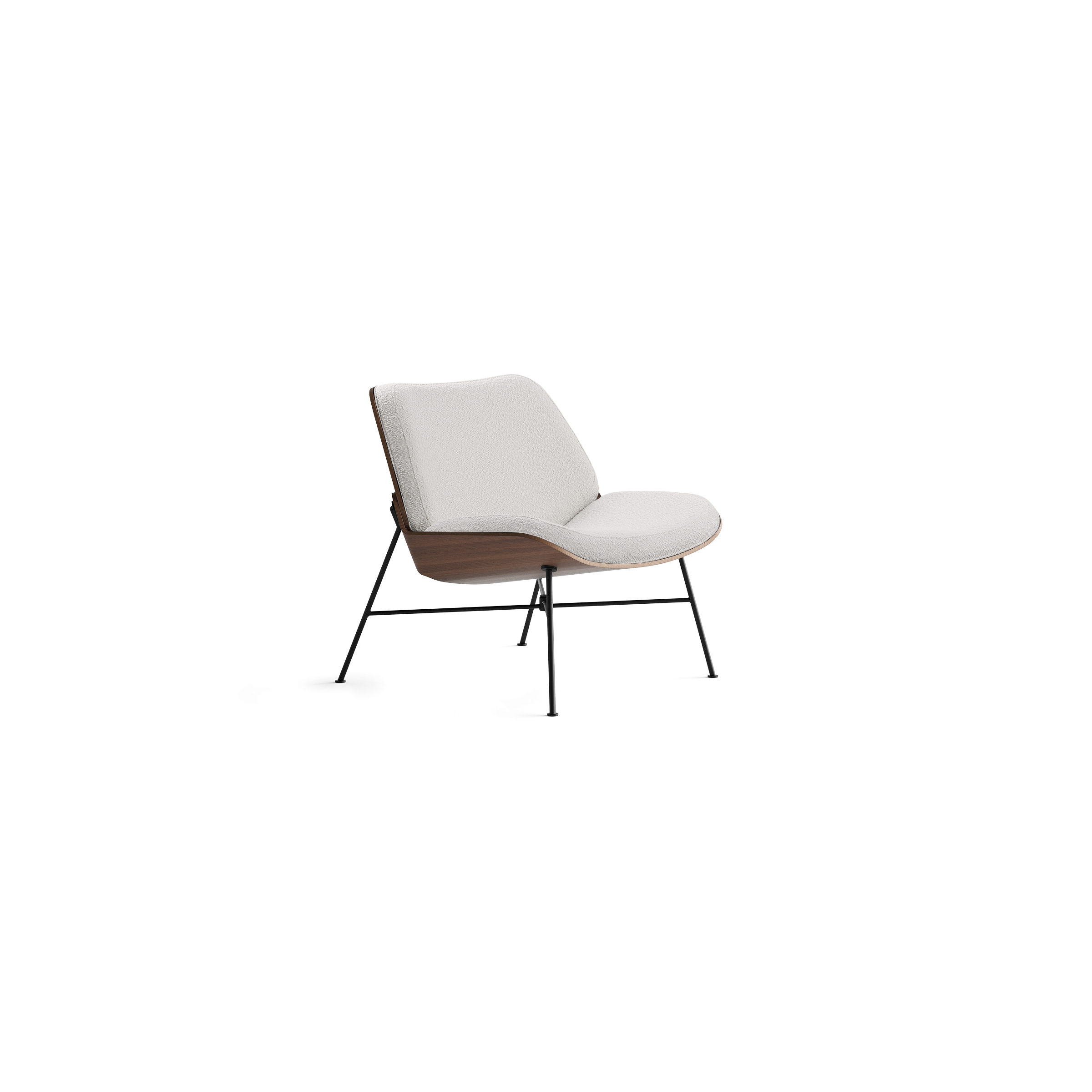 Vesper Lounge Chair - Ivory Boucle/Walnut