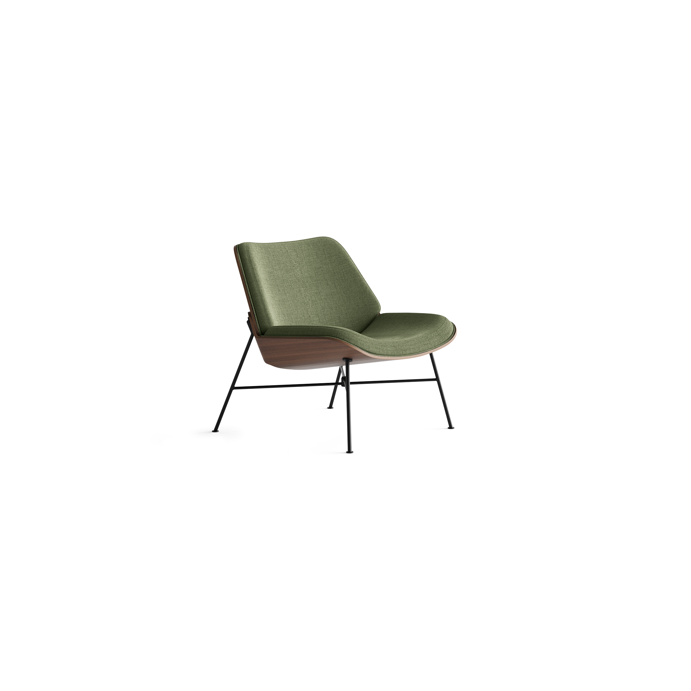 Vesper Lounge Chair - Moss Green/Walnut