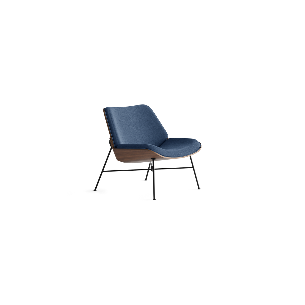 Vesper Lounge Chair - Navy Blue/Walnut