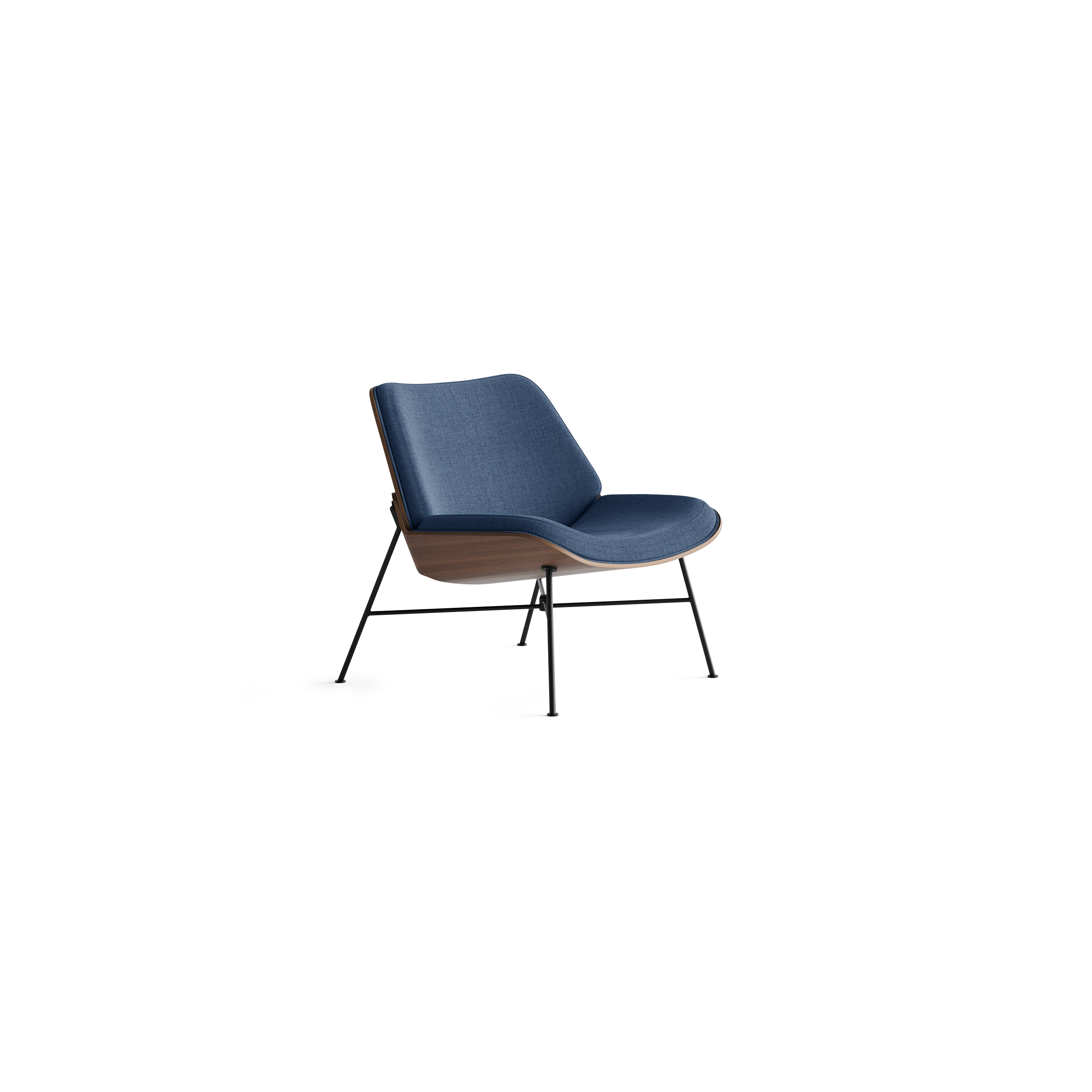 Vesper Lounge Chair - Navy Blue/Walnut