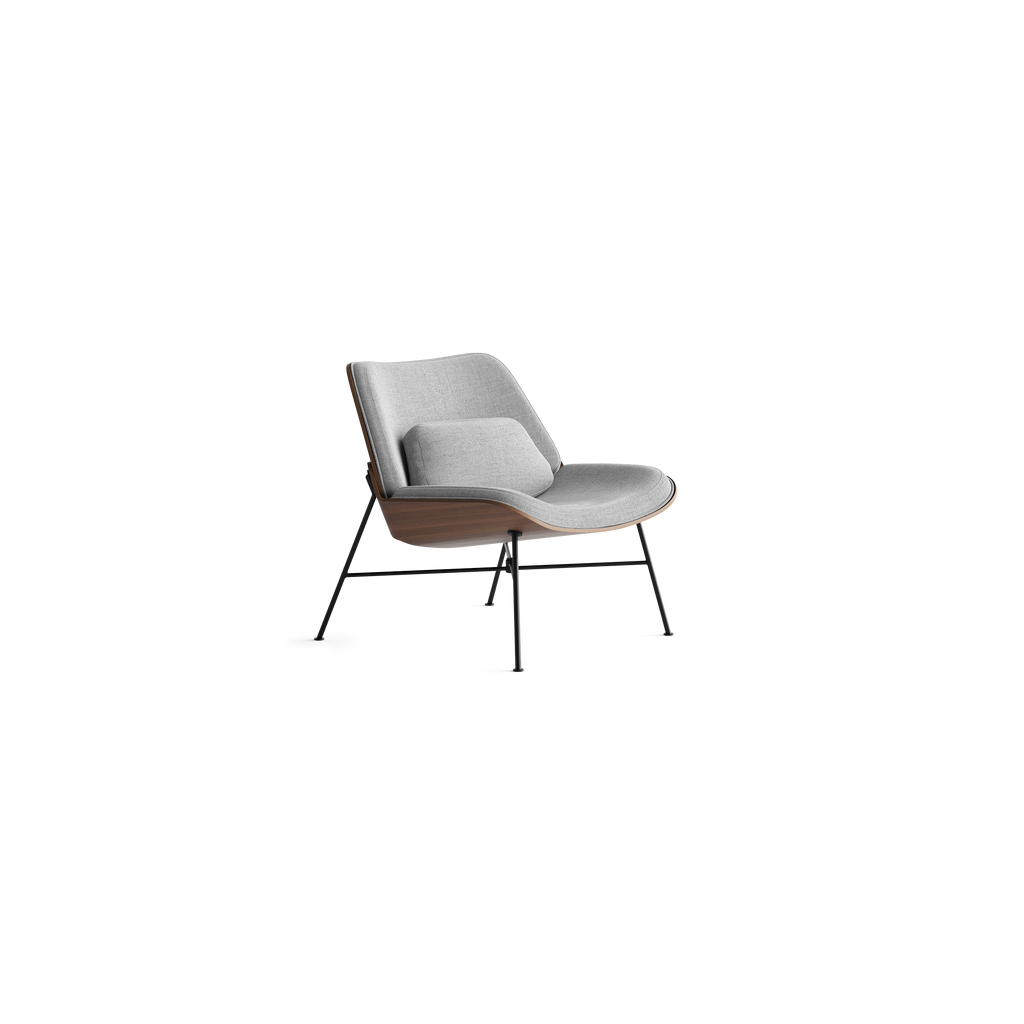 Vesper Lounge Chair - Stone Grey/Walnut