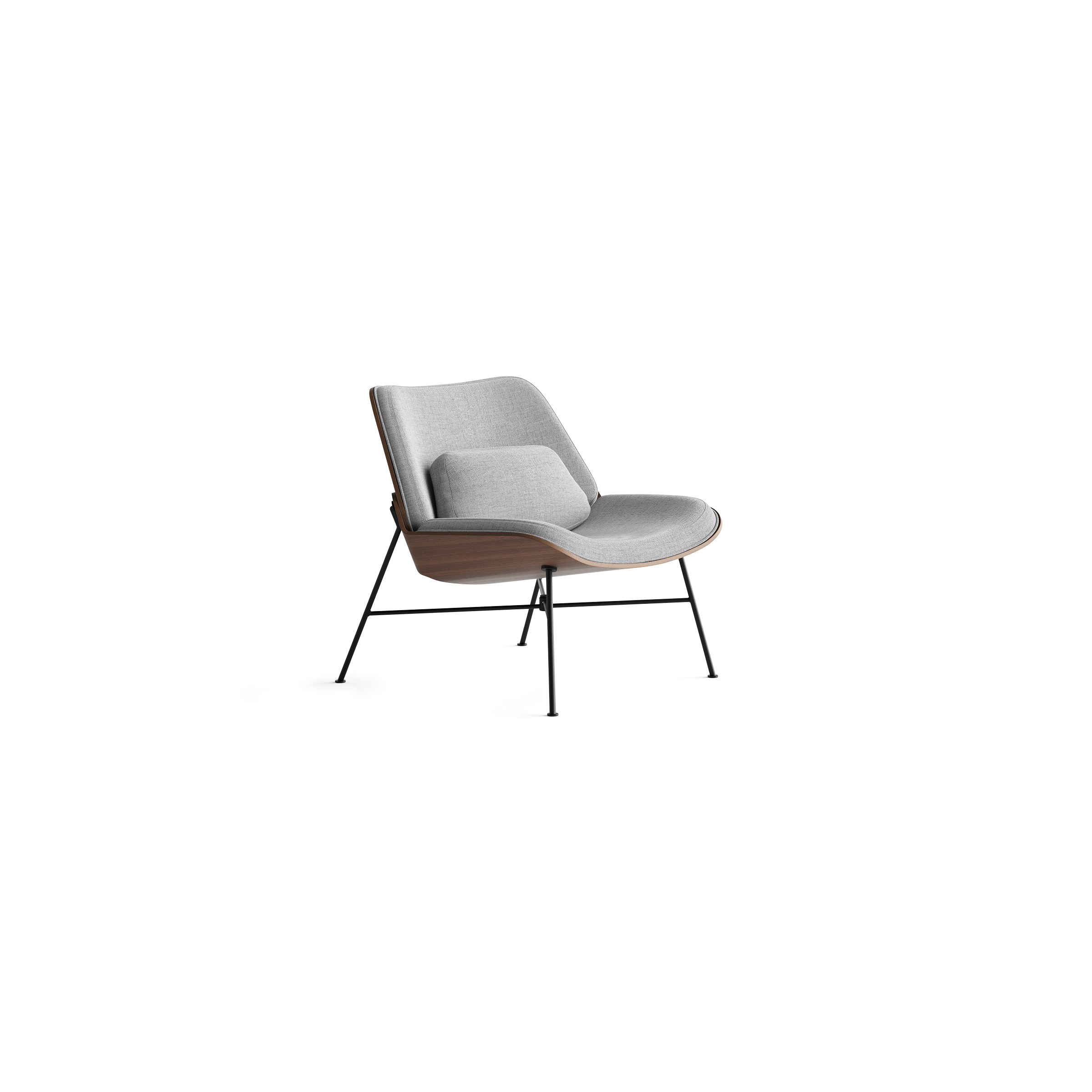 Vesper Lounge Chair - Stone Grey/Walnut