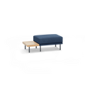 Range Ottoman with Table - Stone Grey - Performance Basketweave / Black Metal Legs - Oak Table