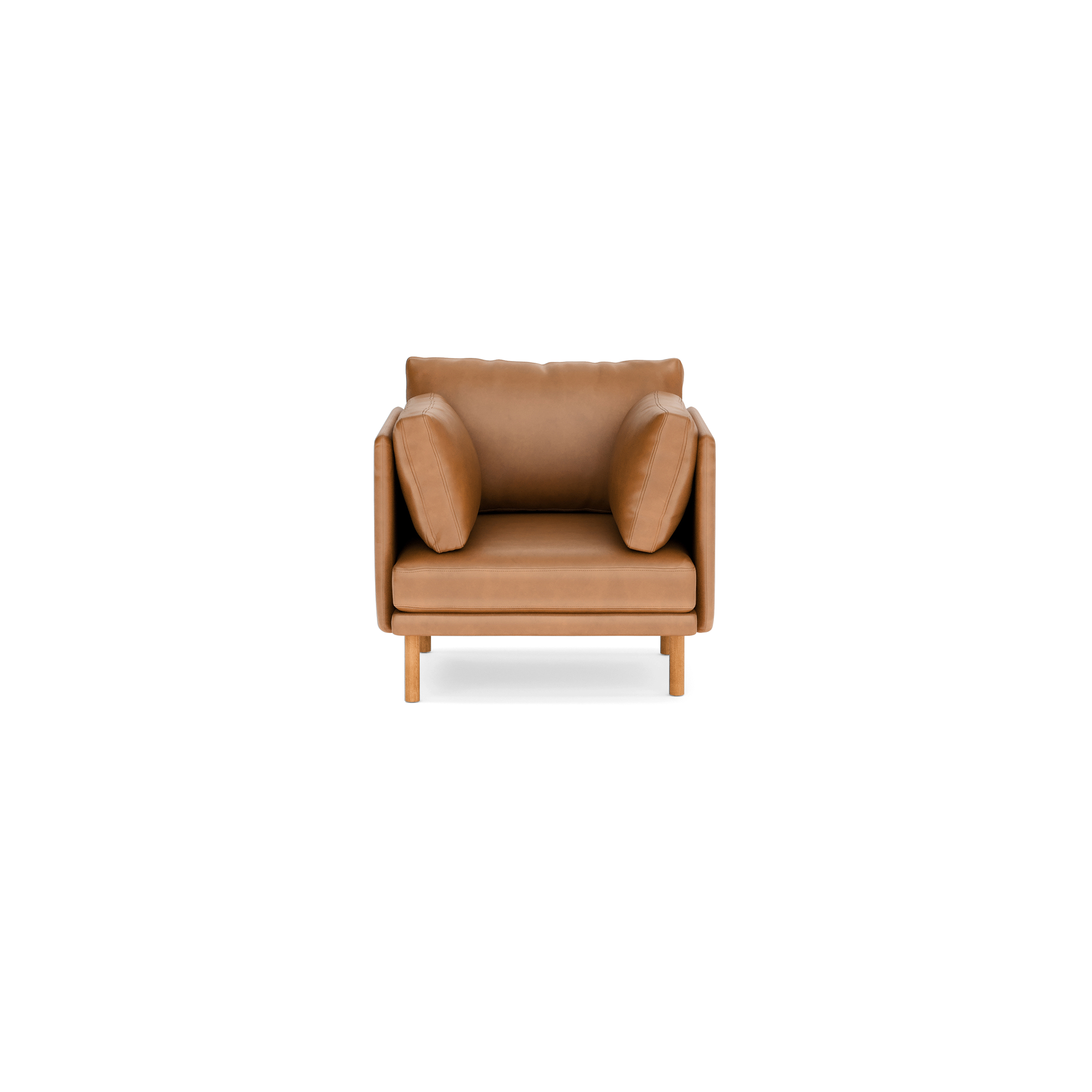 Field Leather Armchair - Camel - Top Grain Leather / Oak - Wood