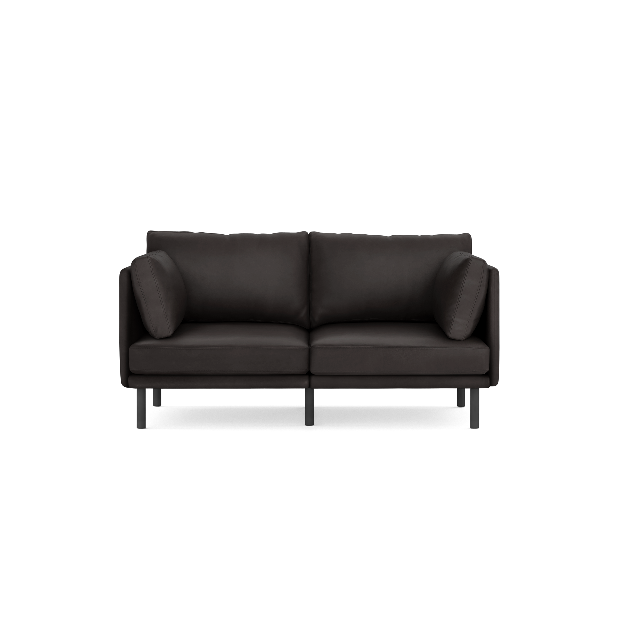 Field Leather 2-Piece Sofa - Slate - Top Grain Leather / Black - Metal