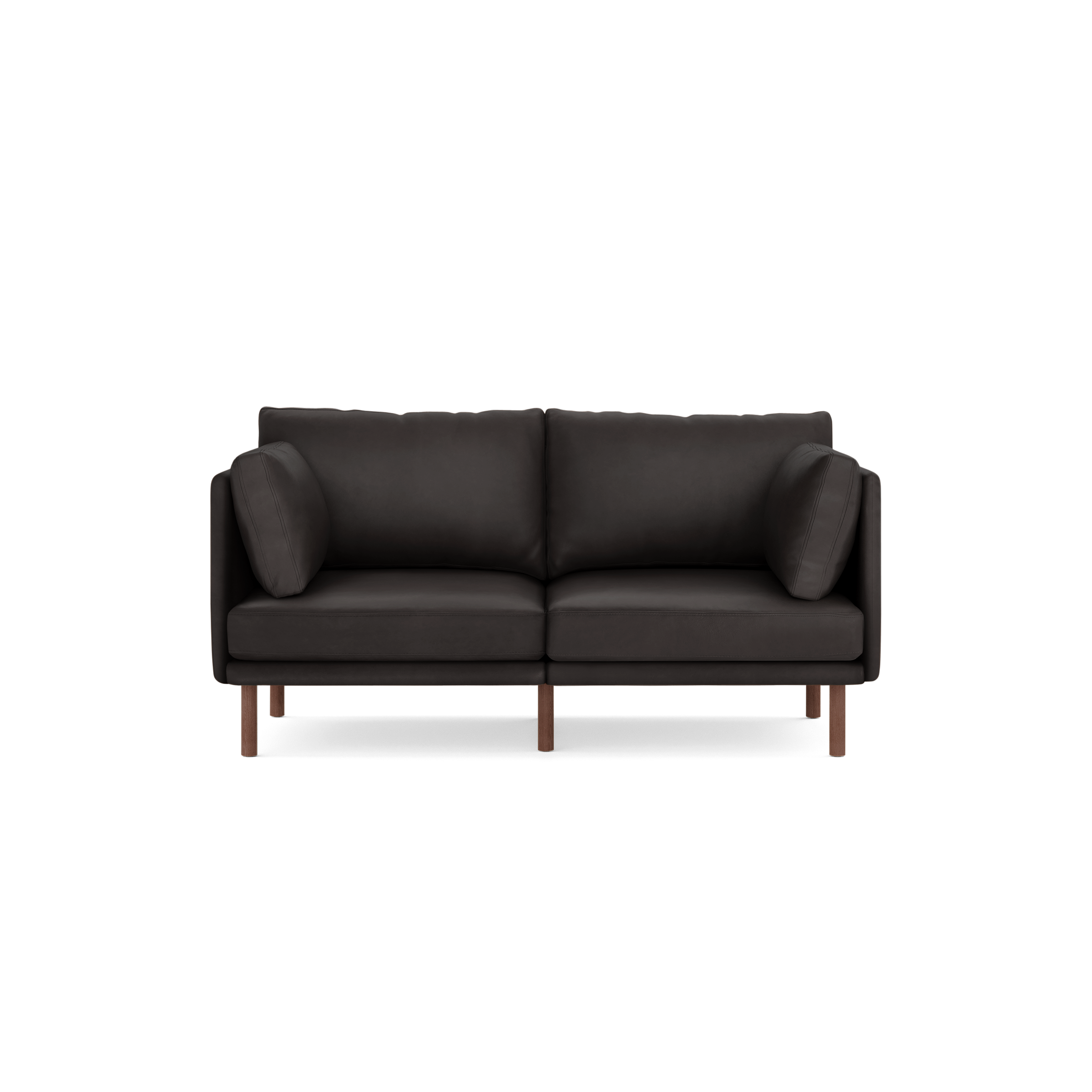 Field Leather 2-Piece Sofa - Slate - Top Grain Leather / Walnut - Wood