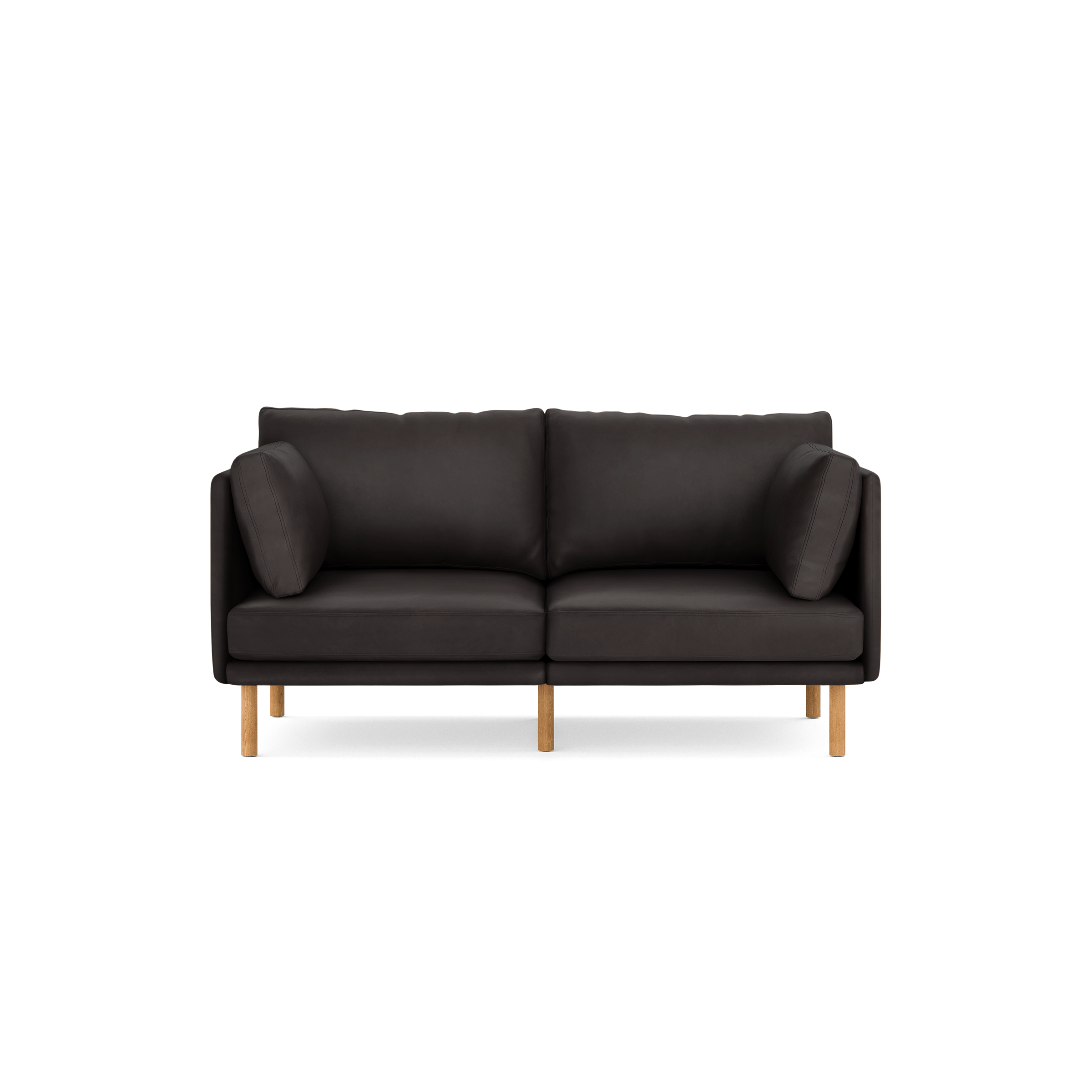 Field Leather 2-Piece Sofa - Slate - Top Grain Leather / Oak - Wood