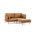 Field Leather 3-Piece Sectional Lounger - Camel - Top Grain Leather / Oak - Wood