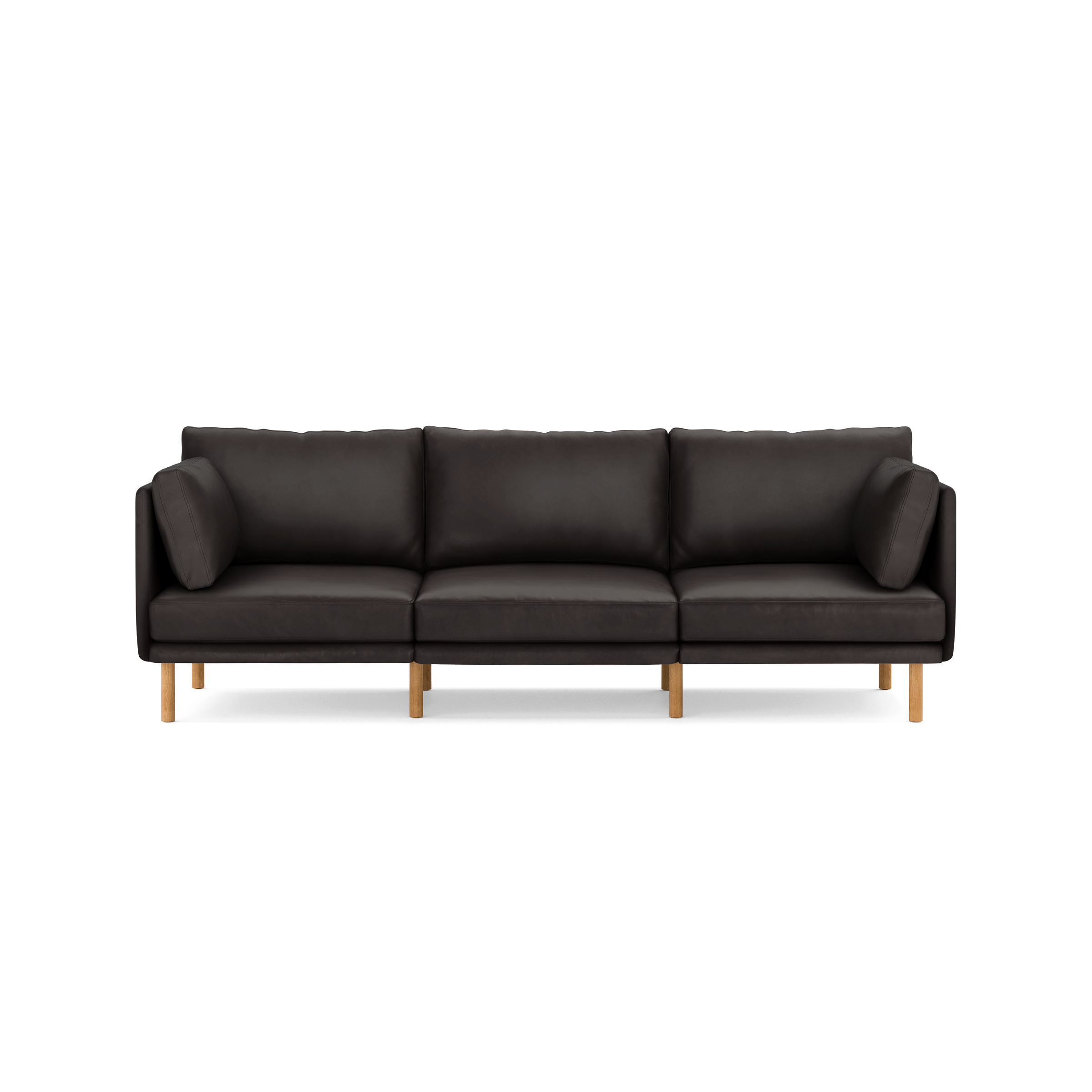 Field Leather 3-Piece Sofa - Slate - Top Grain Leather / Oak - Wood