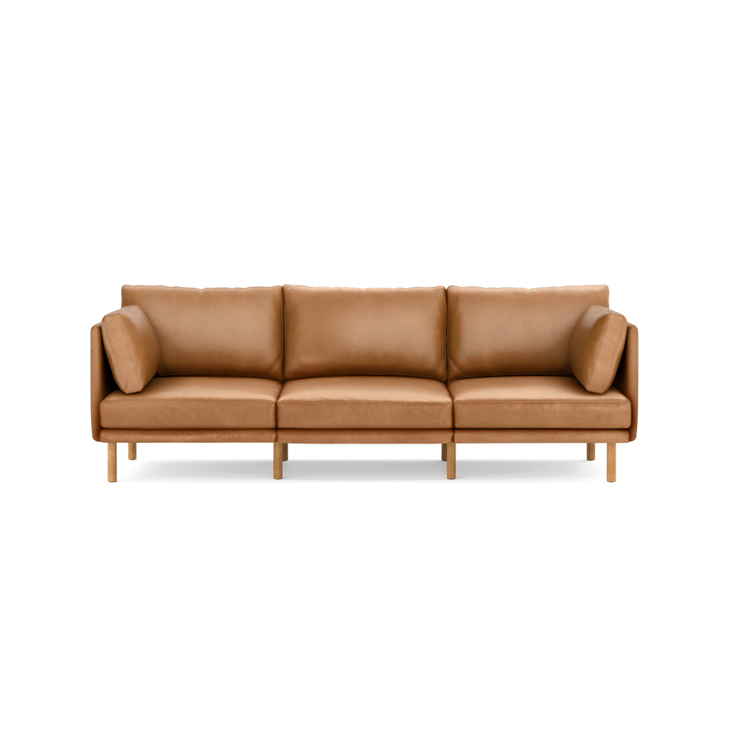 Field Leather 3-Piece Sofa - Camel - Top Grain Leather / Oak - Wood