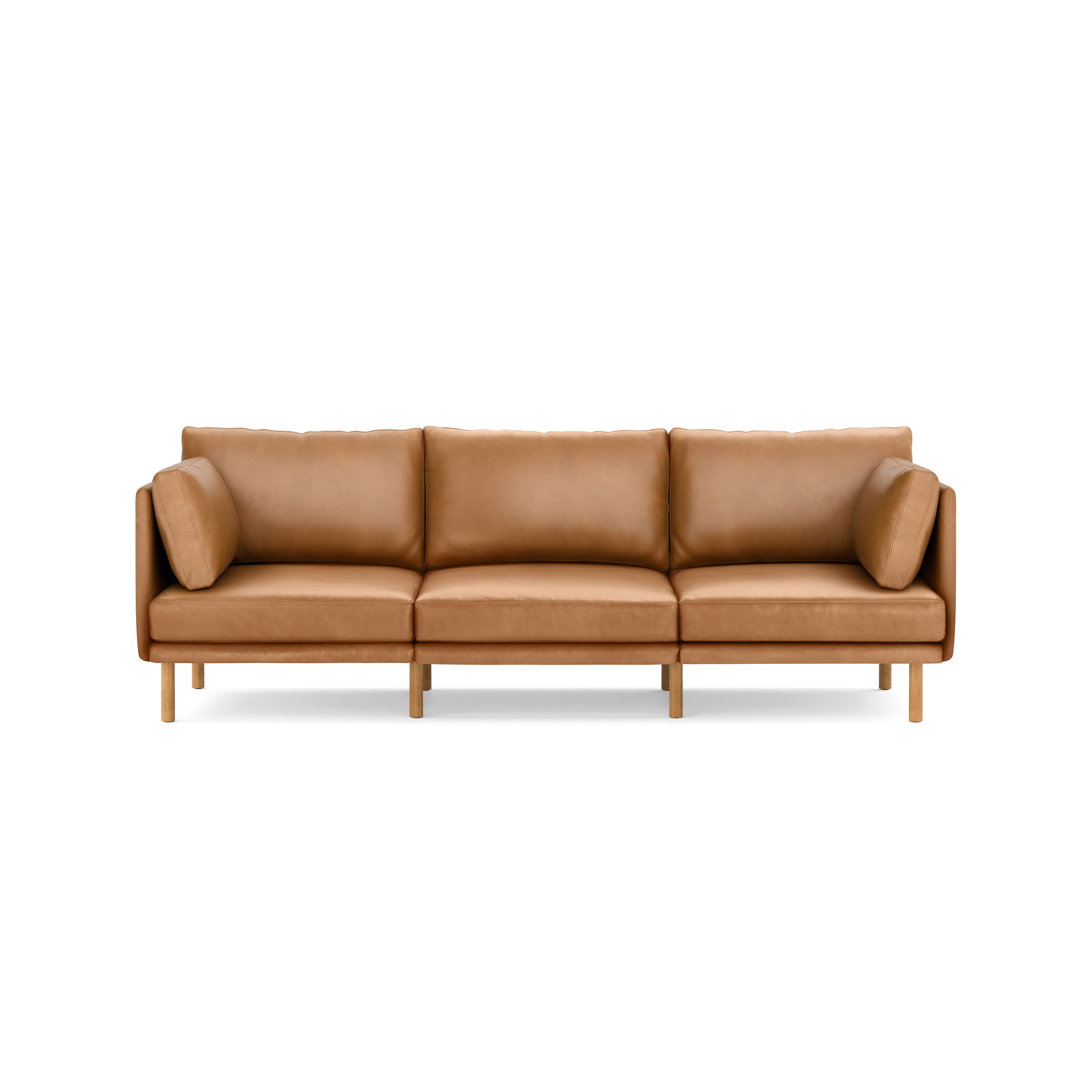 Field Leather 3-Piece Sofa - Camel - Top Grain Leather / Oak - Wood