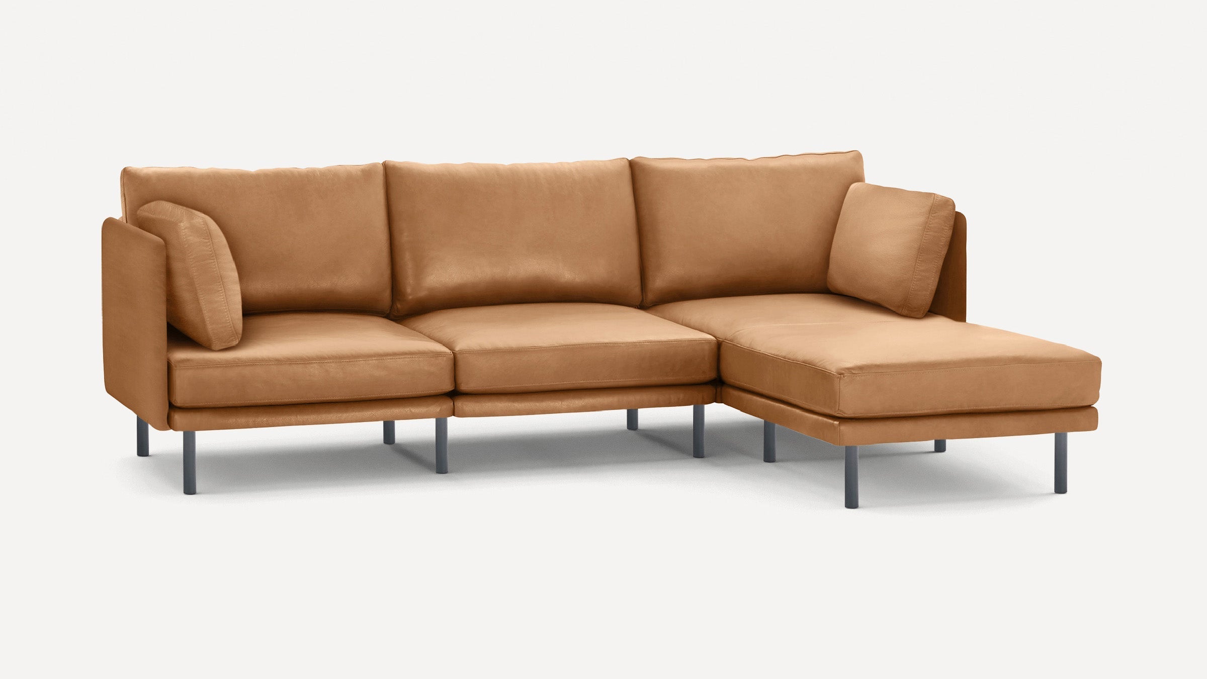 Field Leather 4-Piece Sectional Lounger