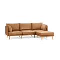 Field Leather 4-Piece Sectional Lounger - Camel - Top Grain Leather / Oak - Wood