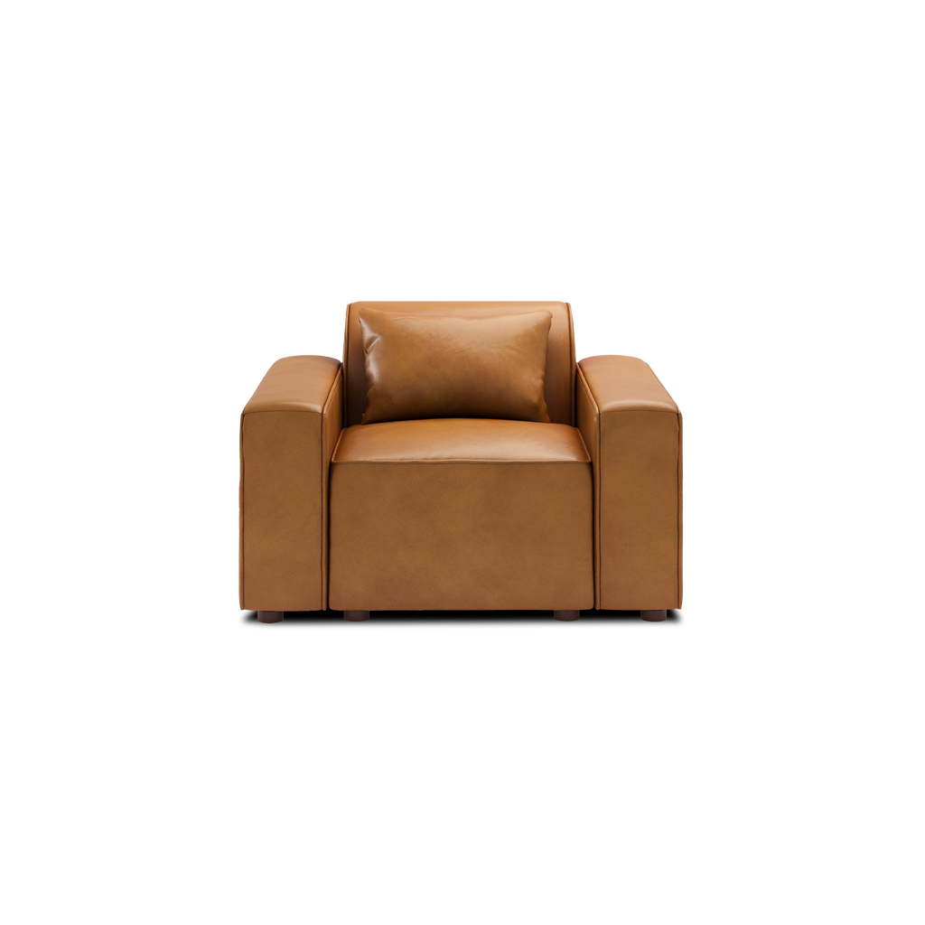 Mambo Armchair - Camel - Top Grain Leather / Low