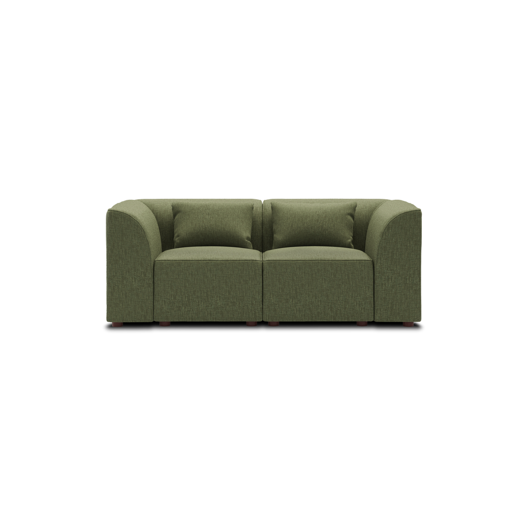 Mambo Loveseat - Moss Green - Performance Basketweave / High