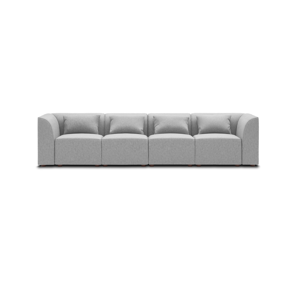 Mambo 4-Piece Sofa - Crushed Gravel - Performance Basketweave / High