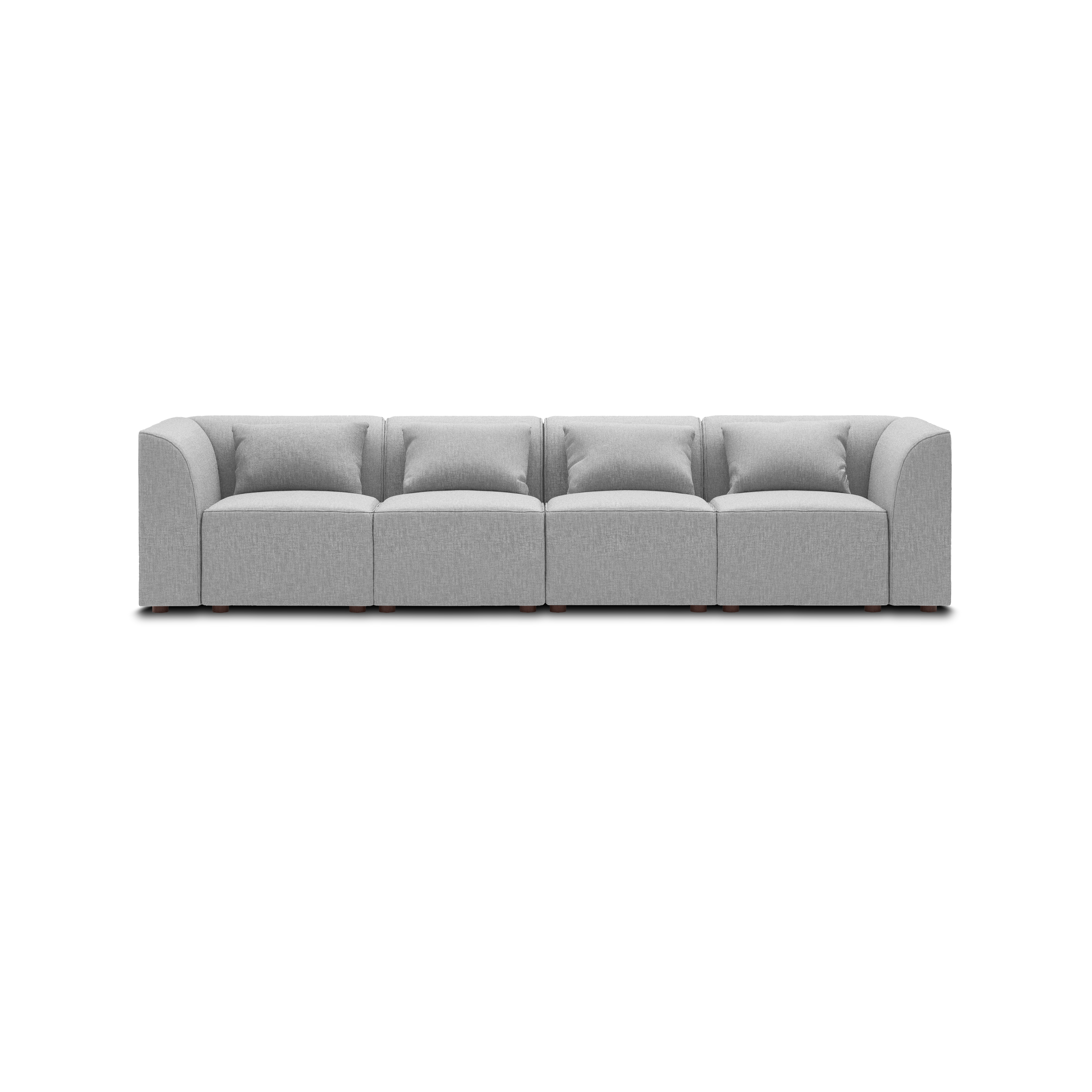 Mambo 4-Piece Sofa - Crushed Gravel - Performance Basketweave / High