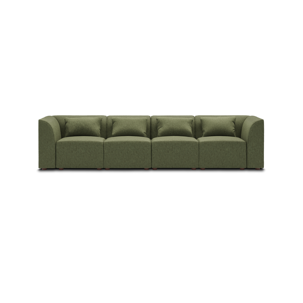 Mambo 4-Piece Sofa - Moss Green - Performance Basketweave / High