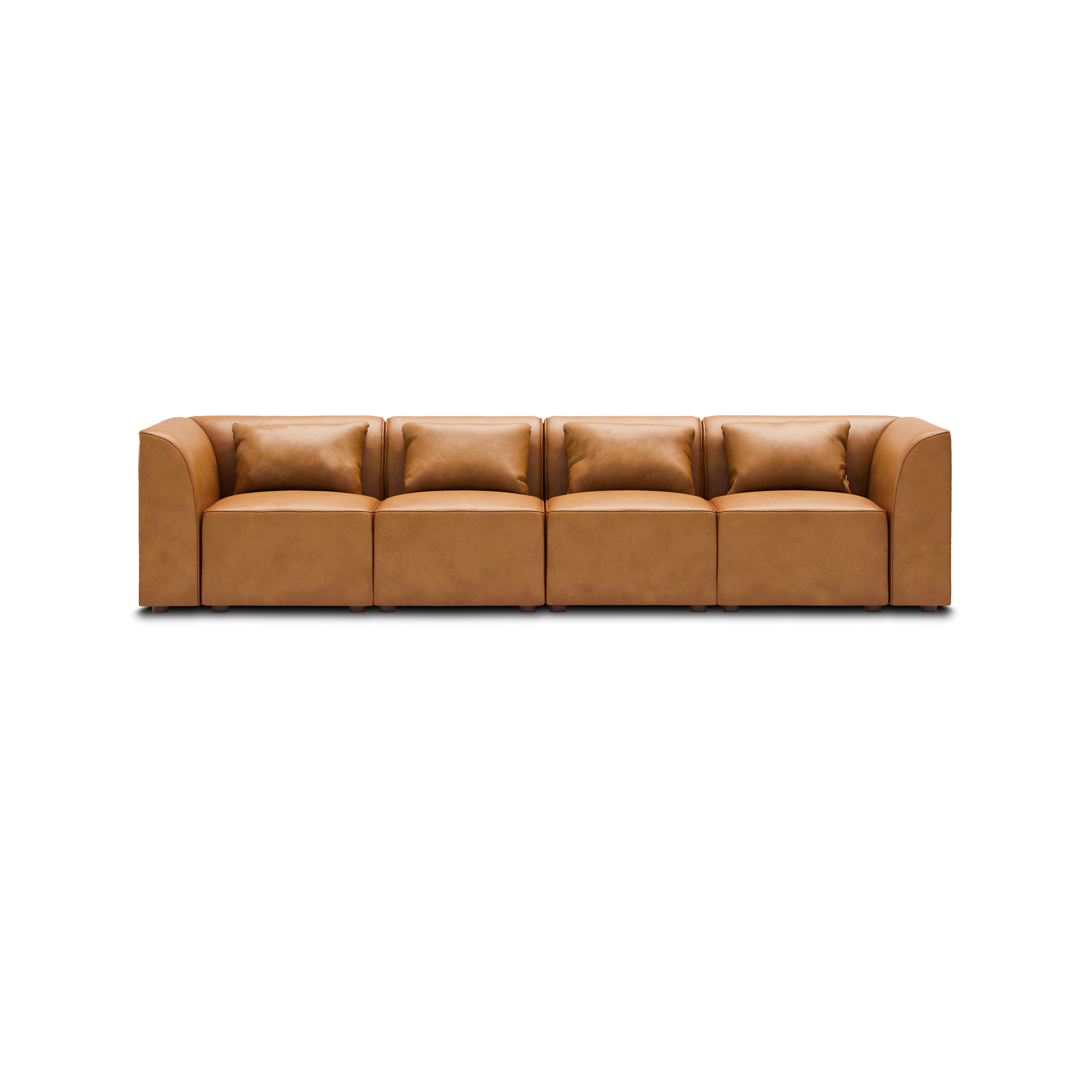 Mambo 4-Piece Sofa - Camel - Top Grain Leather / High