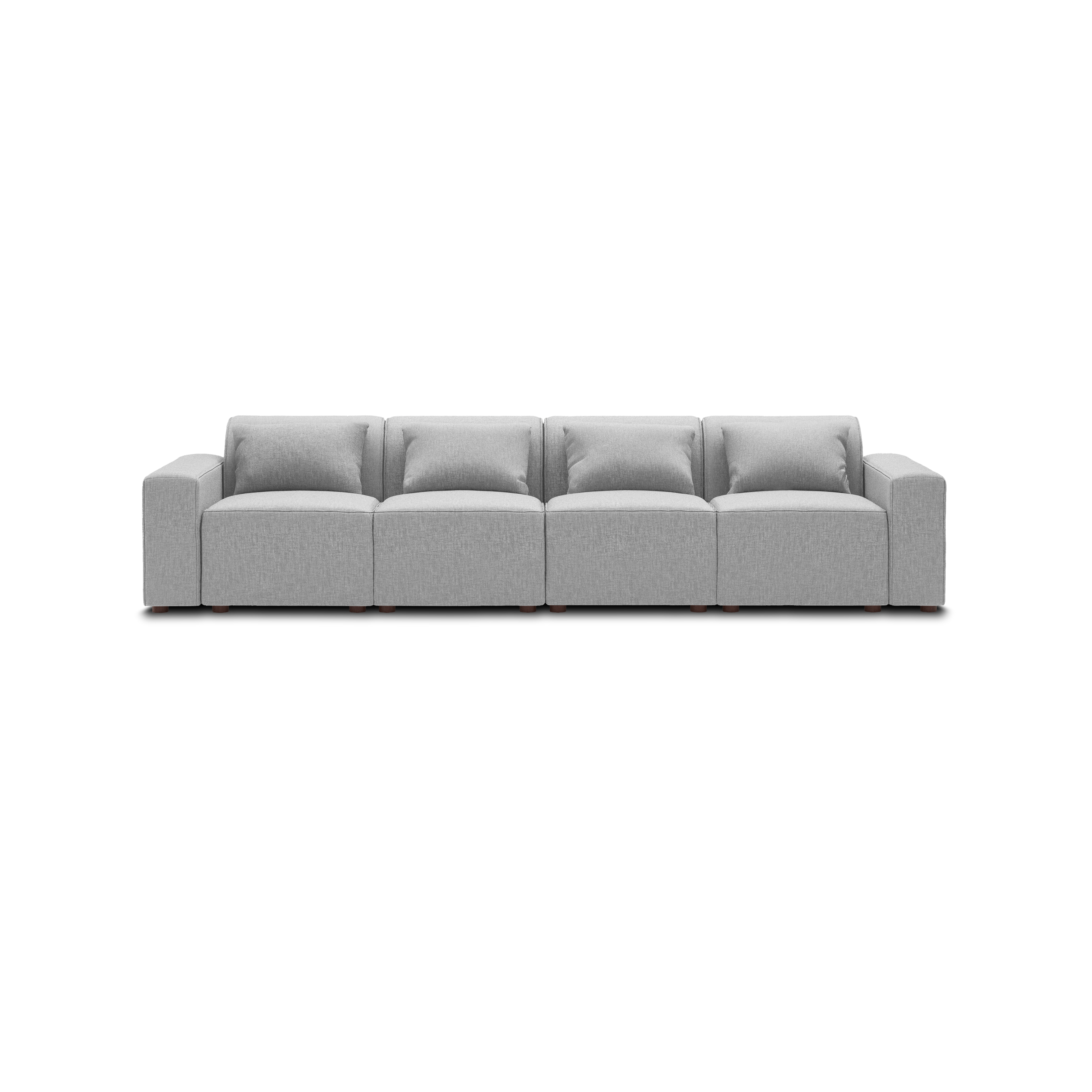 Mambo 4-Piece Sofa - Crushed Gravel - Performance Basketweave / Low