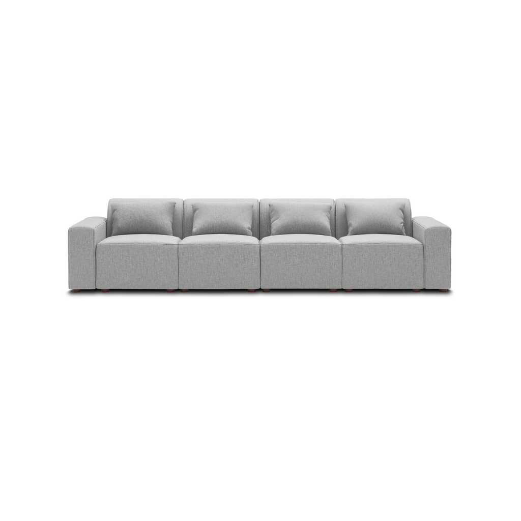 Mambo 4-Piece Sofa - Crushed Gravel - Performance Basketweave / Low