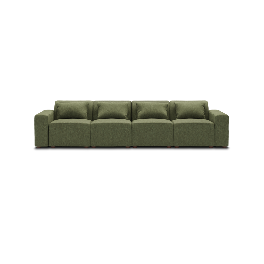 Mambo 4-Piece Sofa - Moss Green - Performance Basketweave / Low