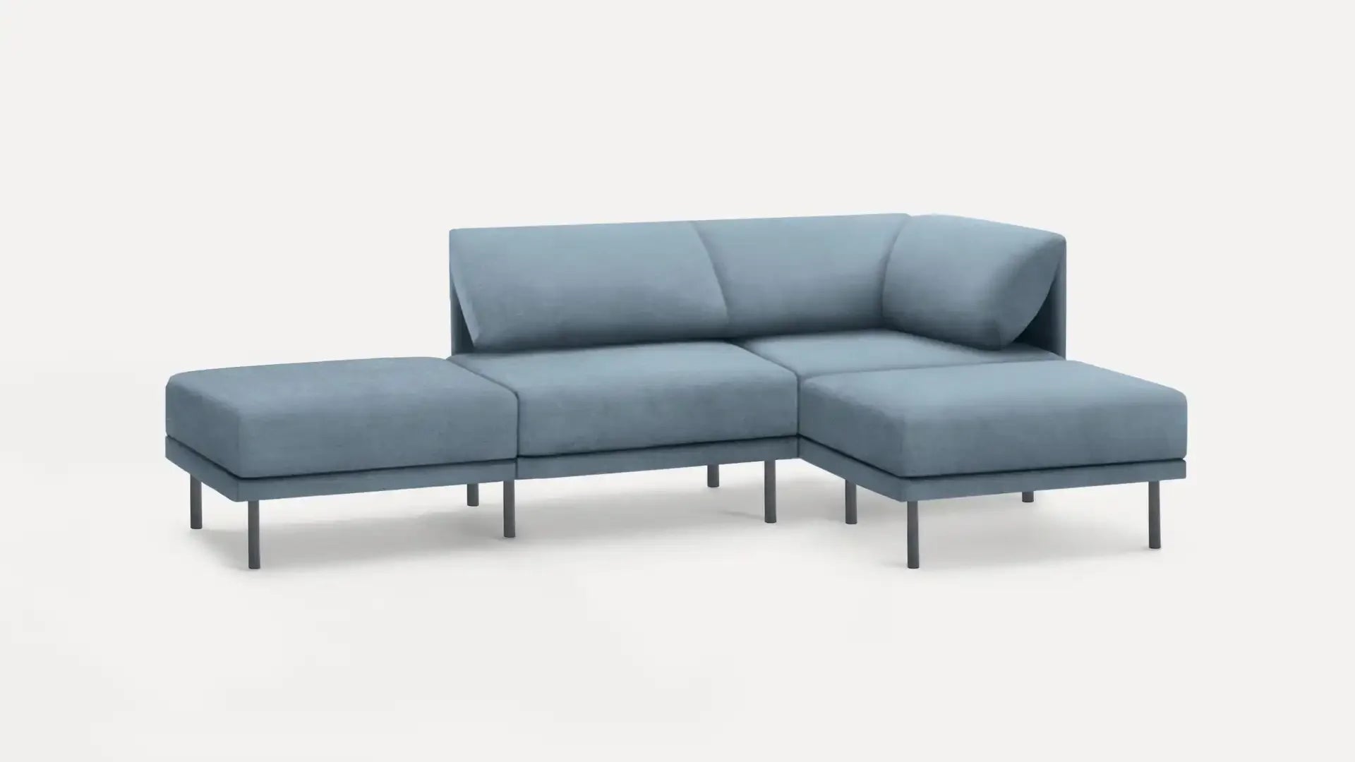 Range 4-Piece Open Sectional Double Lounger