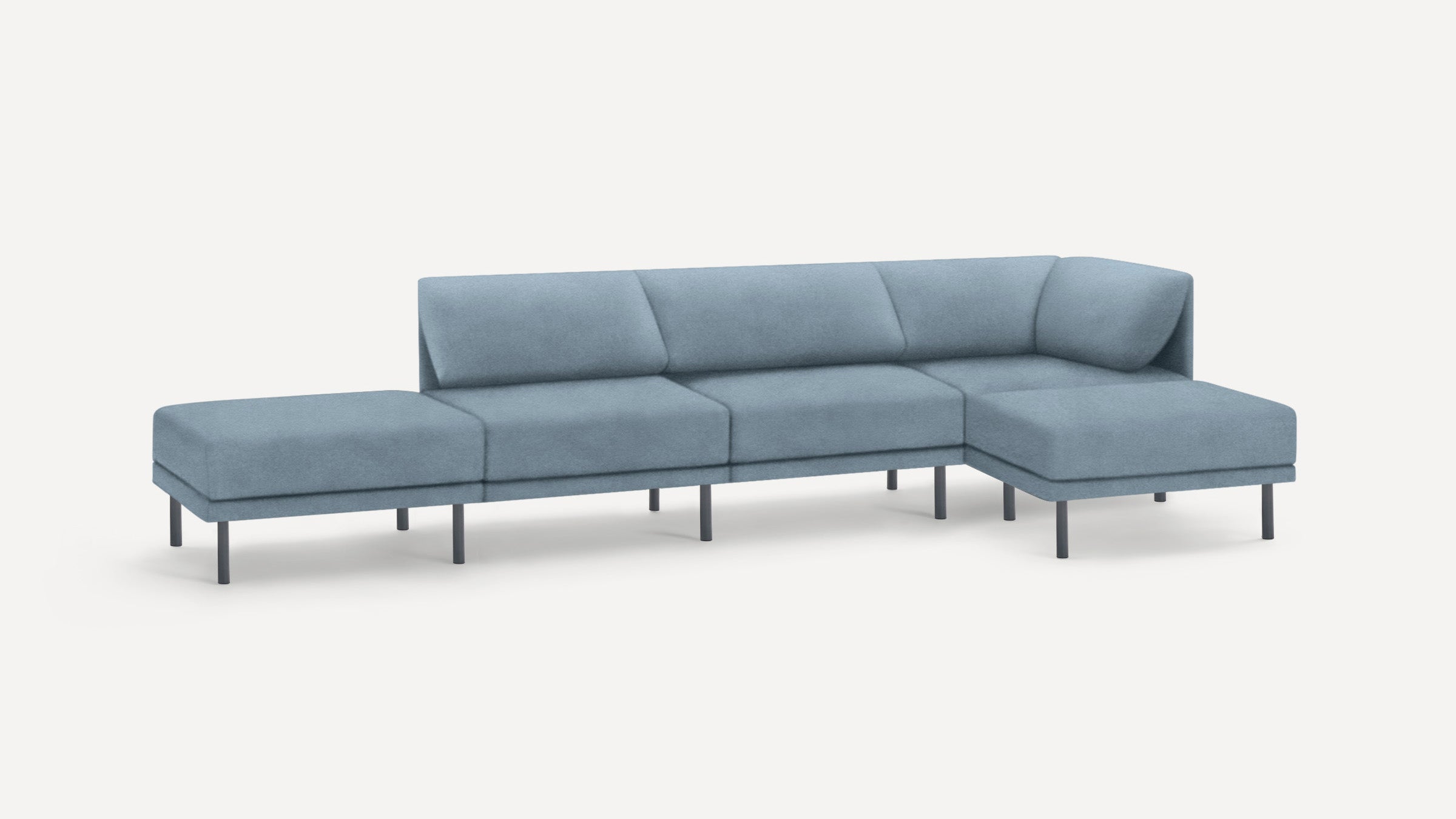 Range 5-Piece Open Sectional Double Lounger