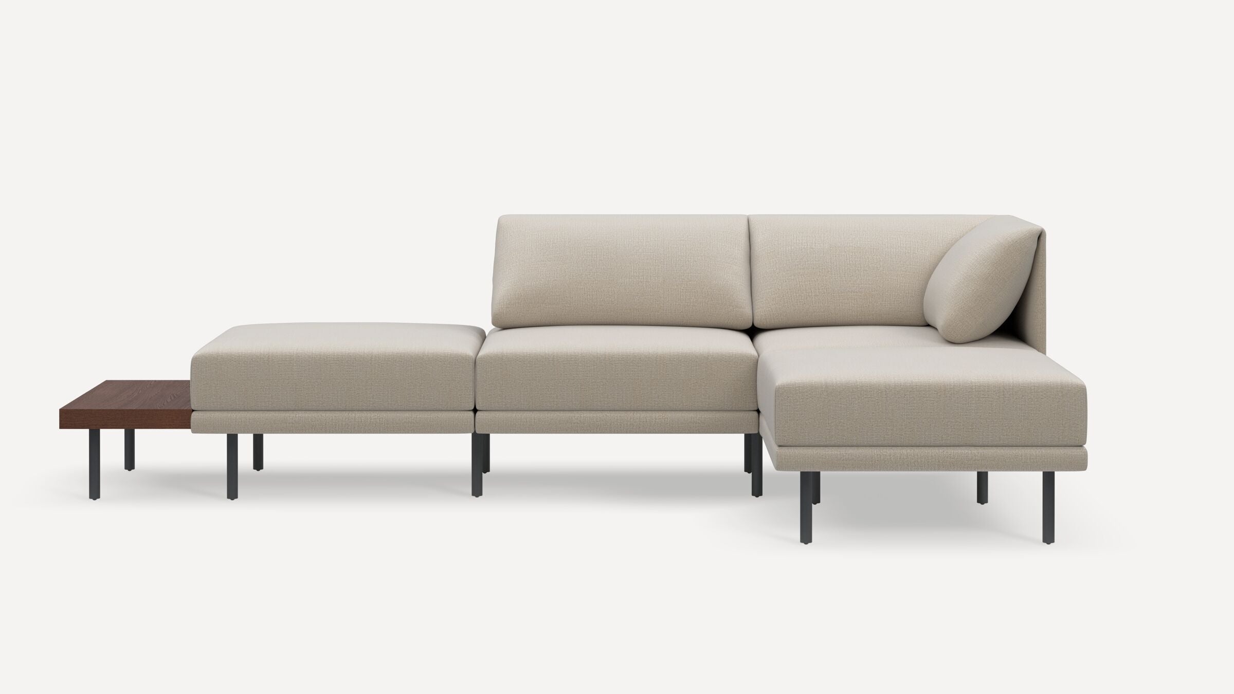 Range Plus 4-Piece Open Sectional Double Lounger with Table