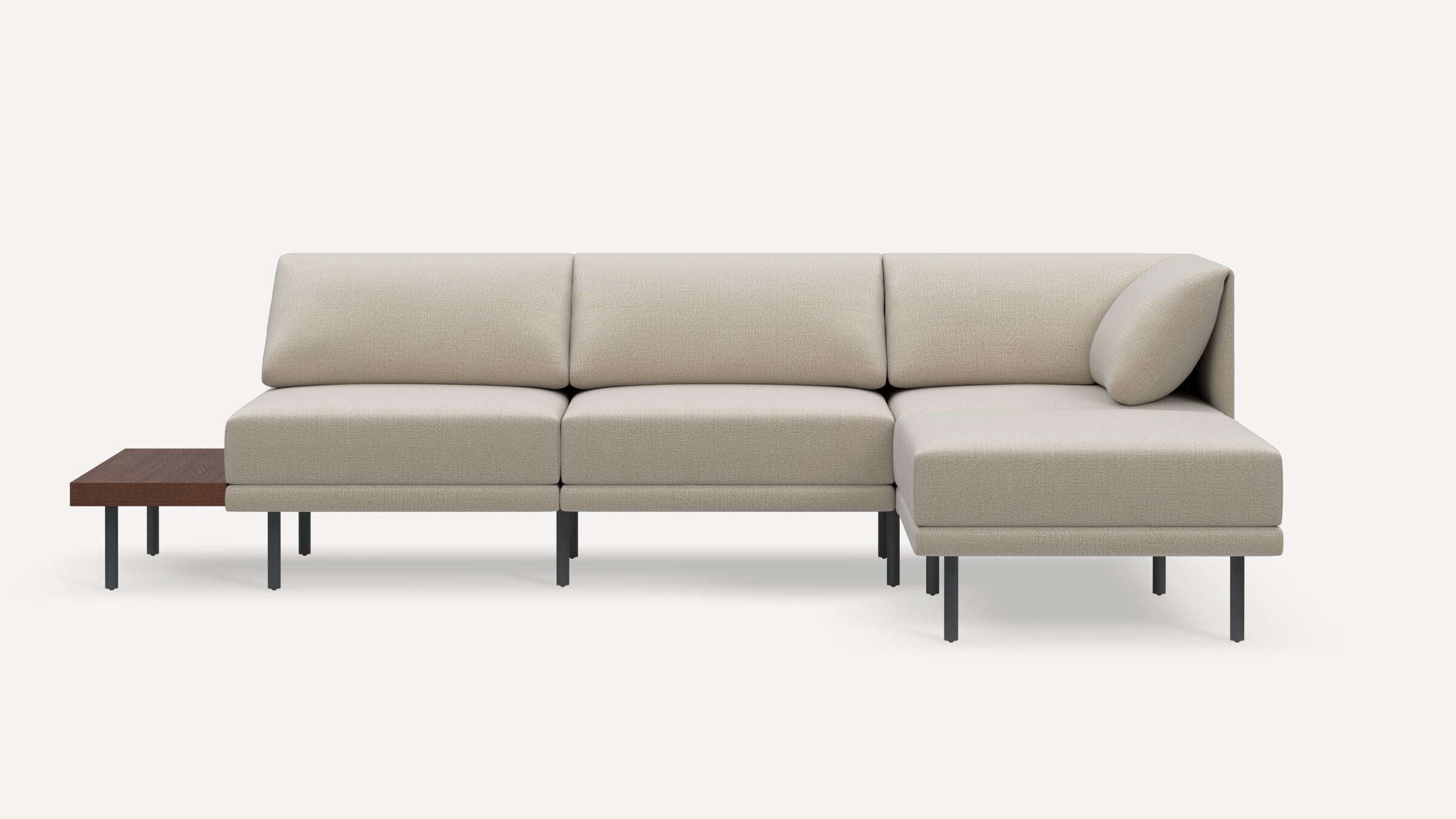 Range Plus 4-Piece One Arm Sectional Lounger with Table