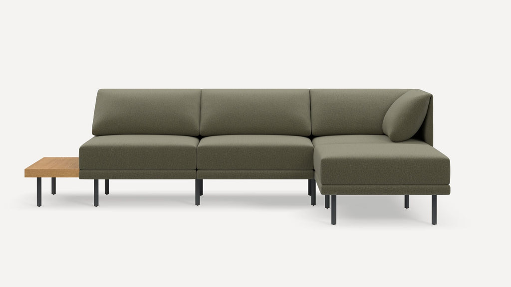 Range Plus 4-Piece One Arm Sectional Lounger with Table