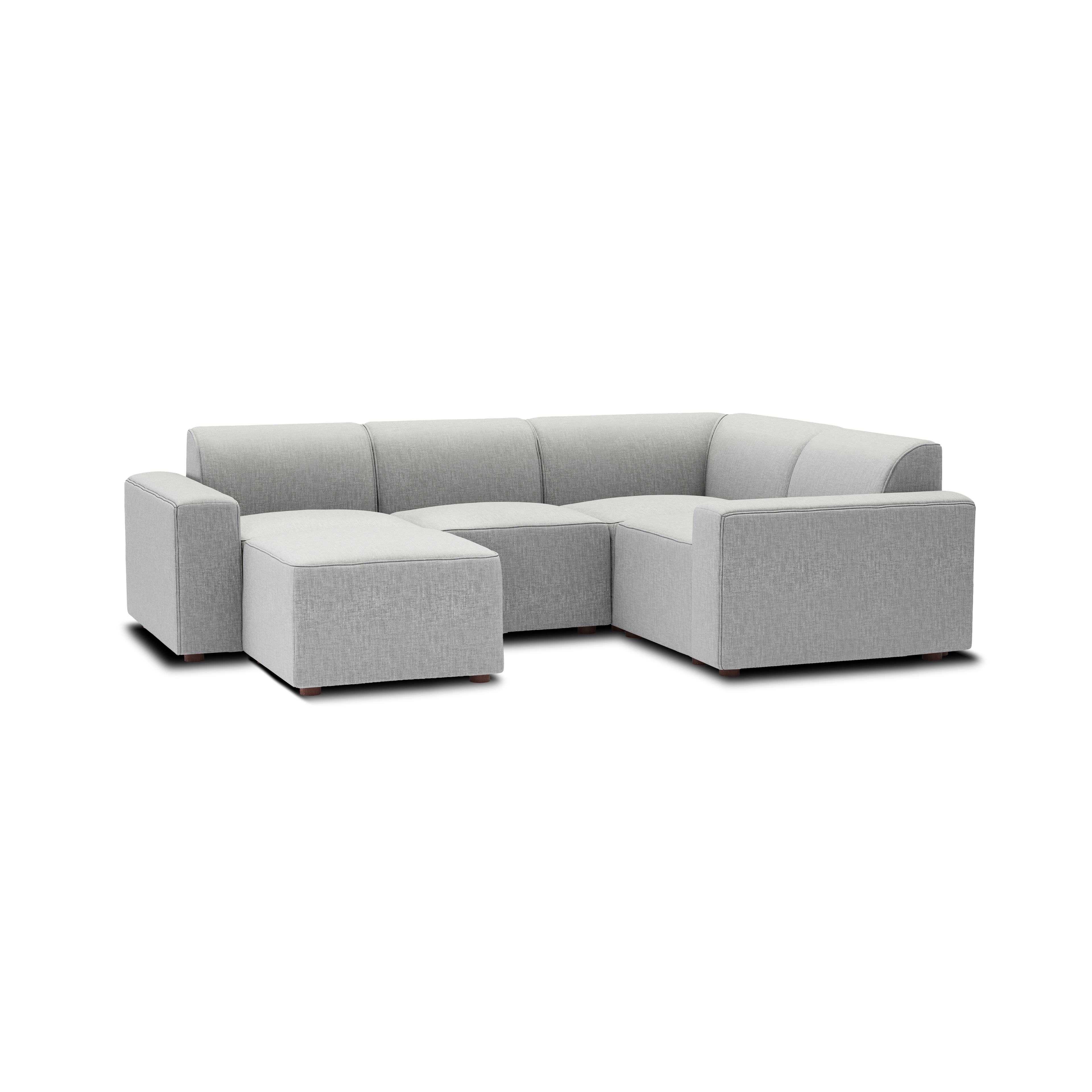 Mambo 4-Piece Sectional - Crushed Gravel - Performance Basketweave / Low