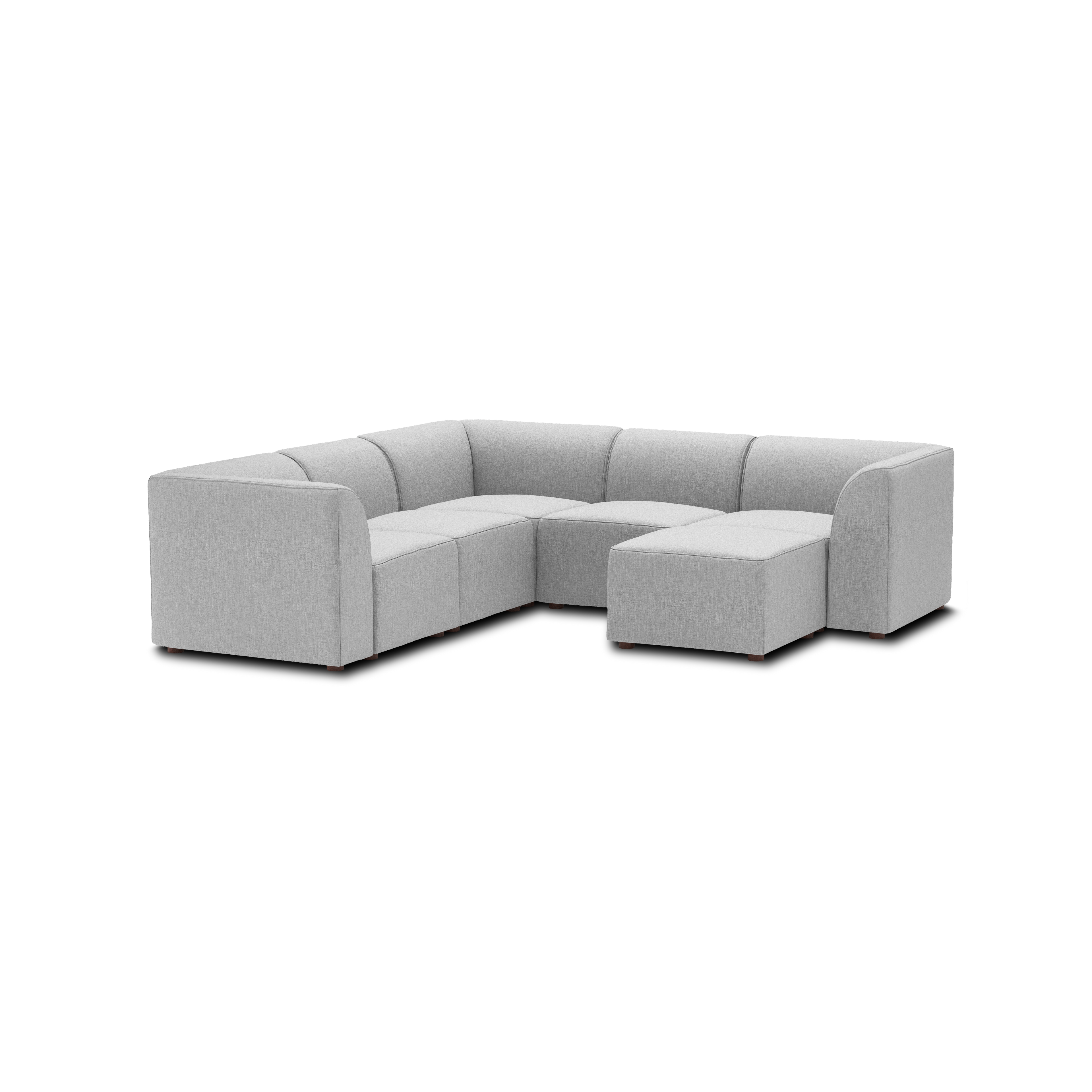 Mambo 5-Piece Sectional - Crushed Gravel - Performance Basketweave / High