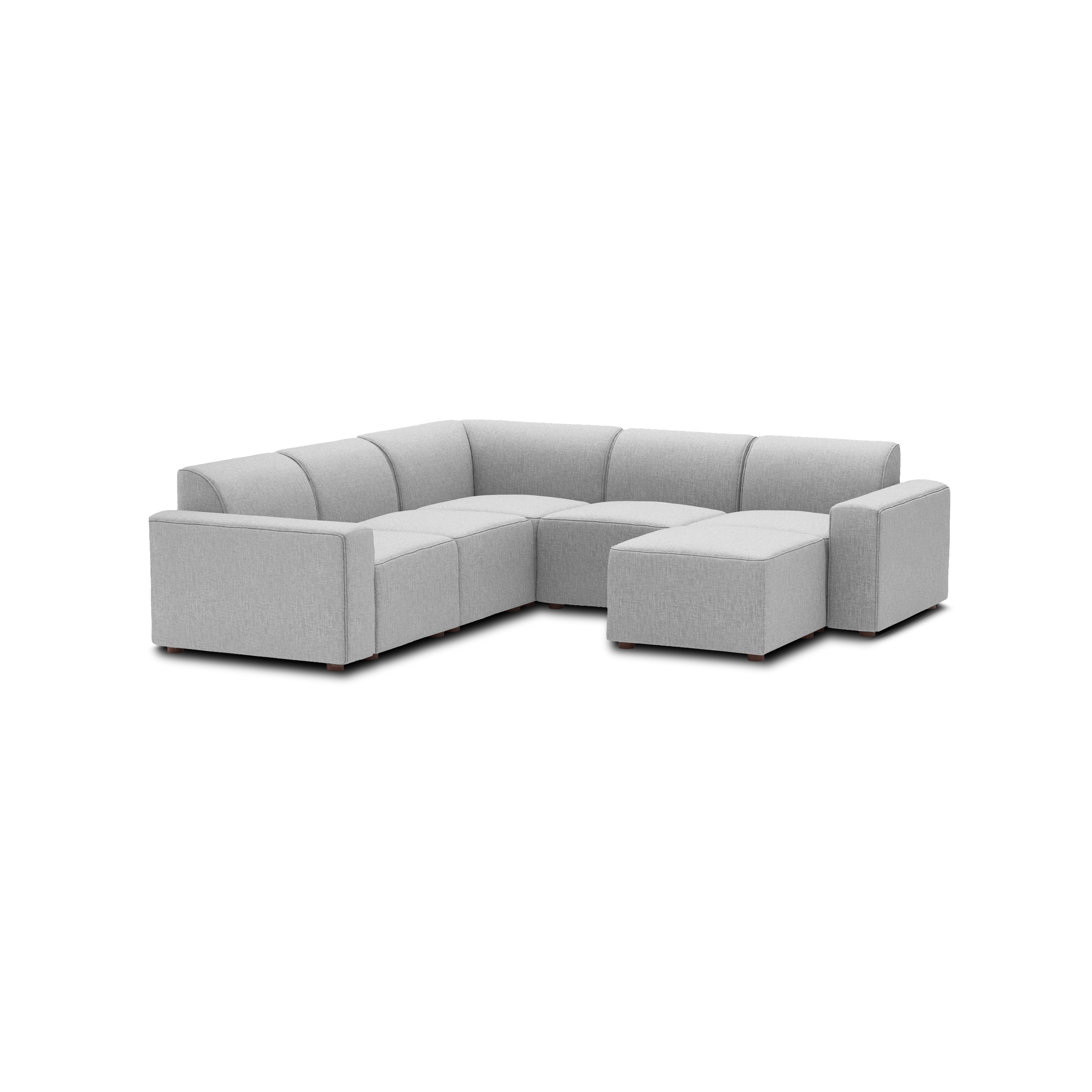 Mambo 5-Piece Sectional - Crushed Gravel - Performance Basketweave / Low