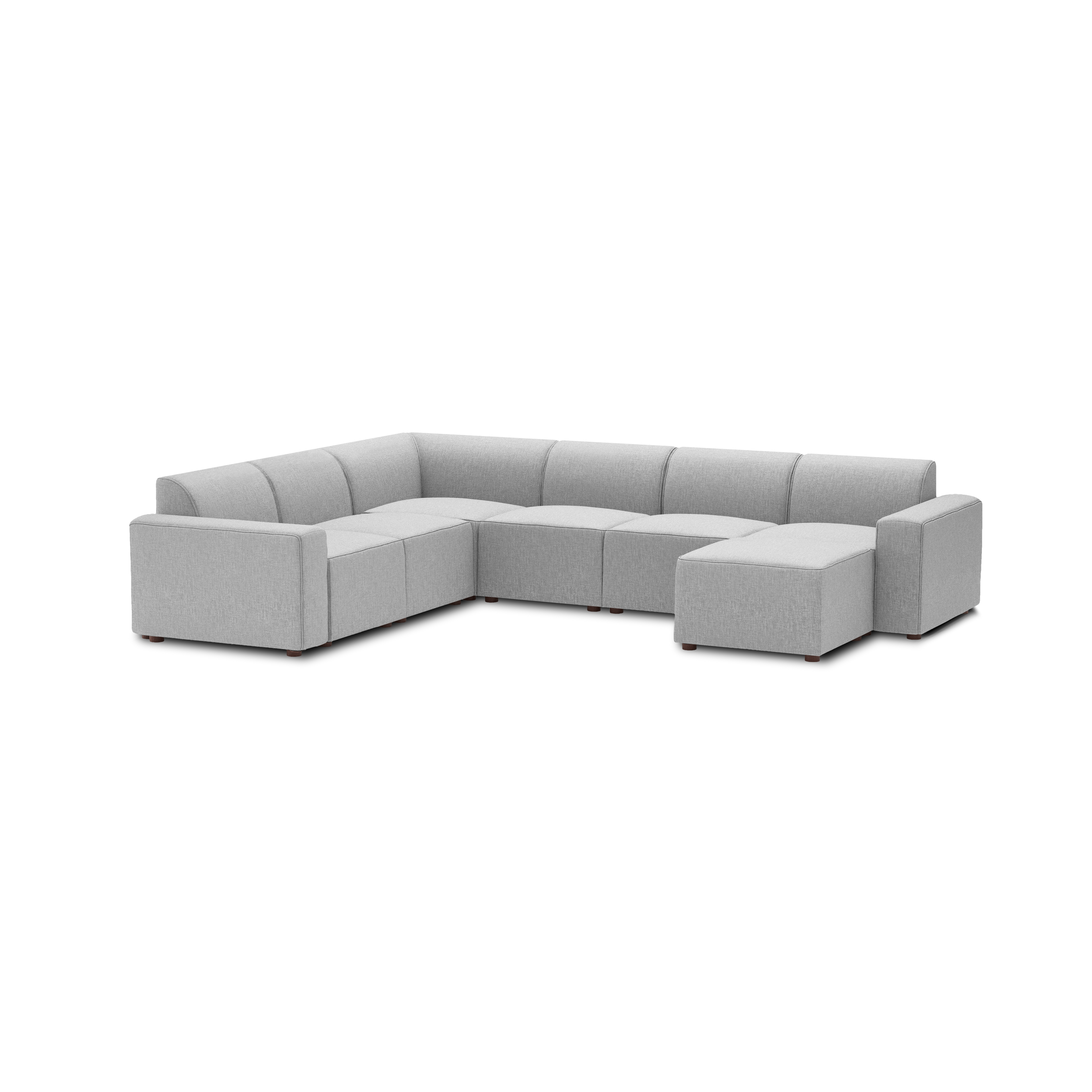 Mambo 6-Piece Sectional - Crushed Gravel - Performance Basketweave / Low