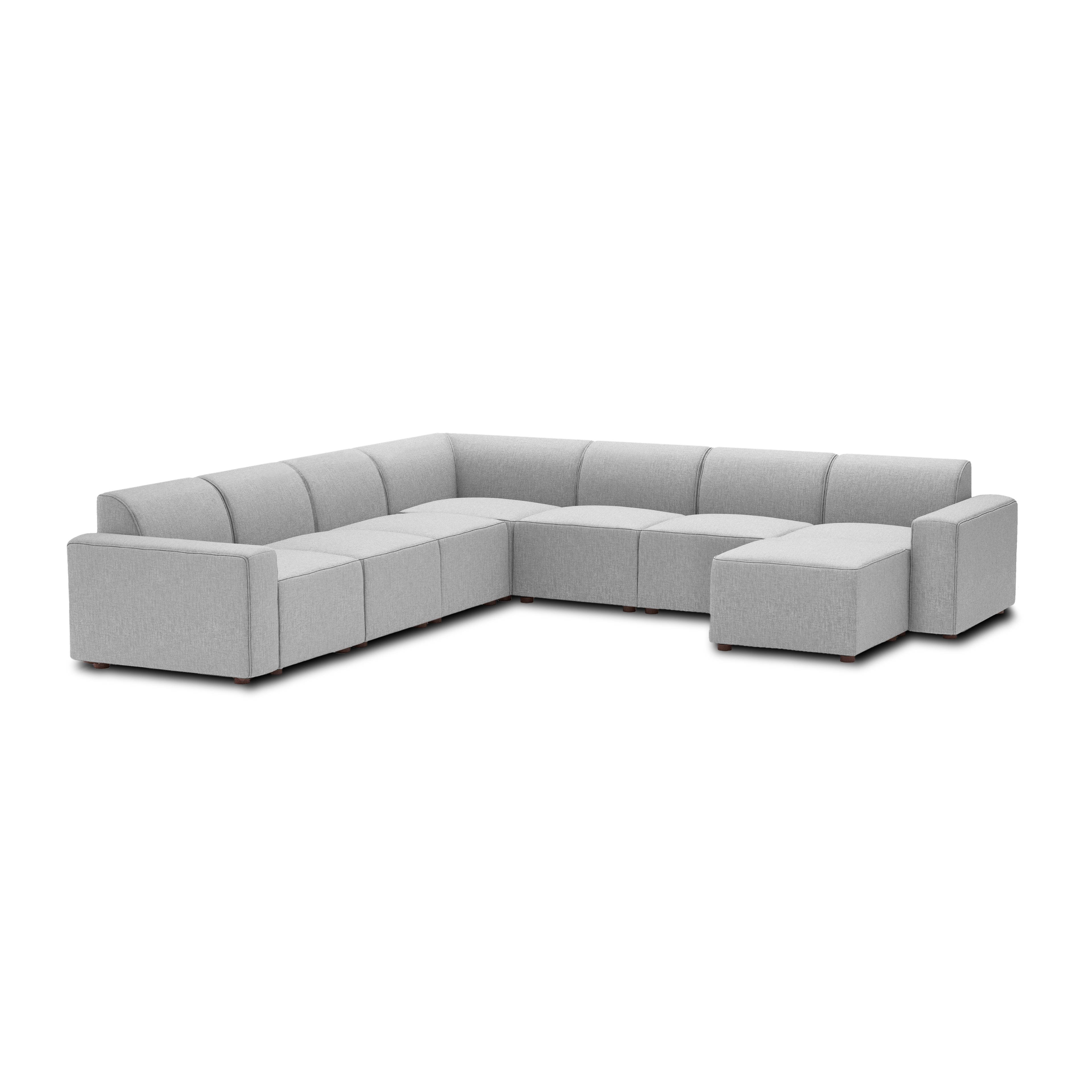 Mambo 7-Piece Sectional - Crushed Gravel - Performance Basketweave / Low