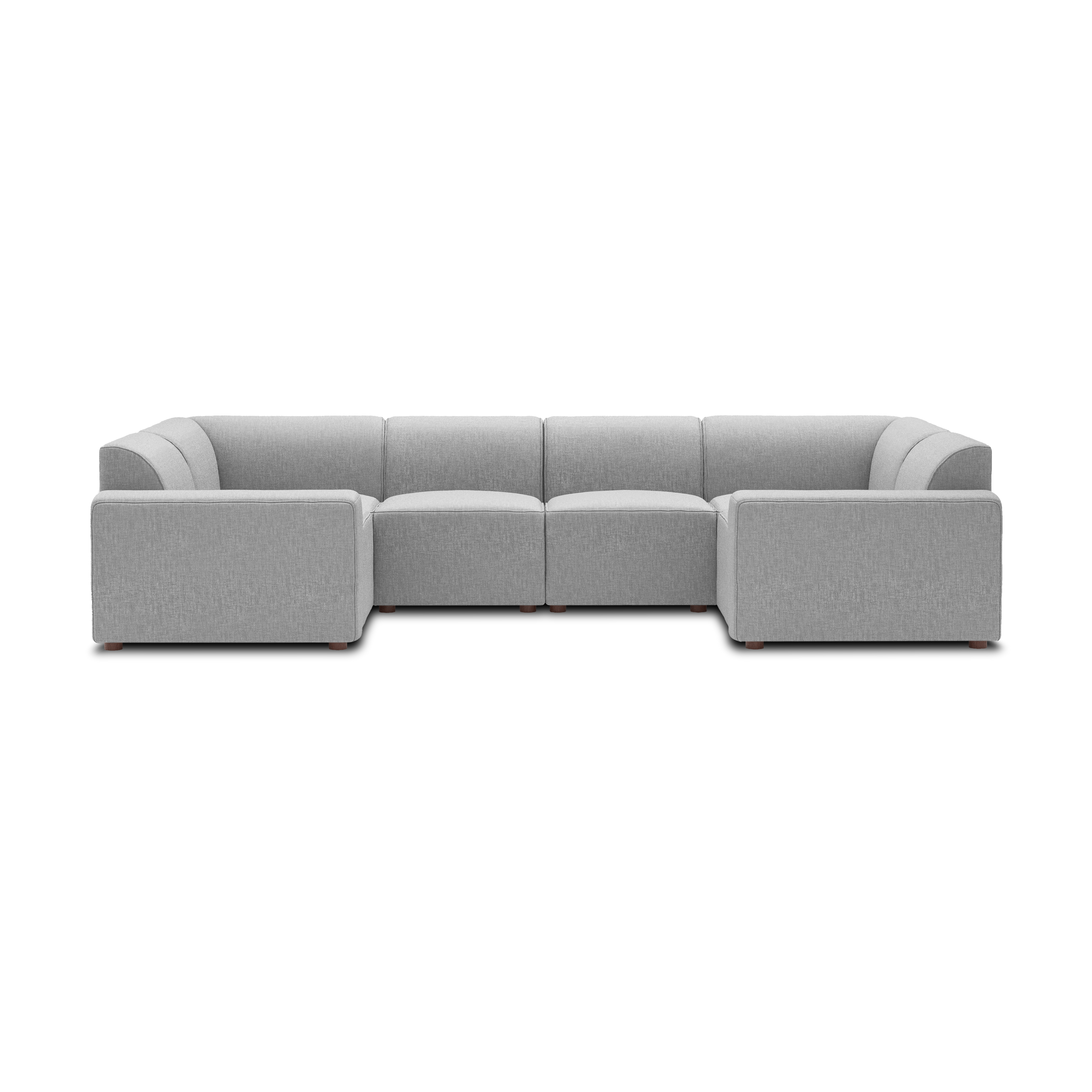 Mambo 6-Piece U-Sectional - Crushed Gravel - Performance Basketweave / Low