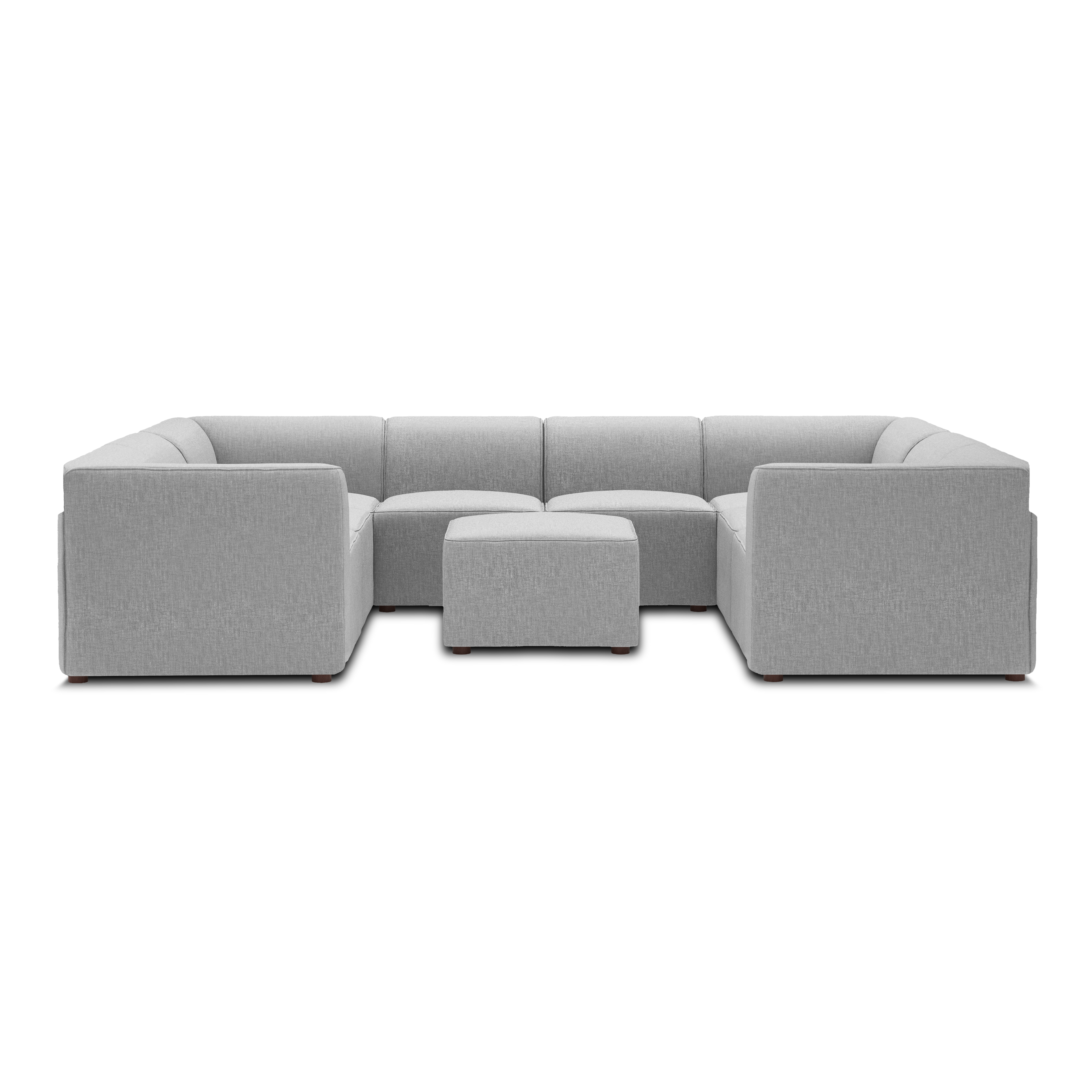 Mambo 8-Piece U-Sectional - Crushed Gravel - Performance Basketweave / High
