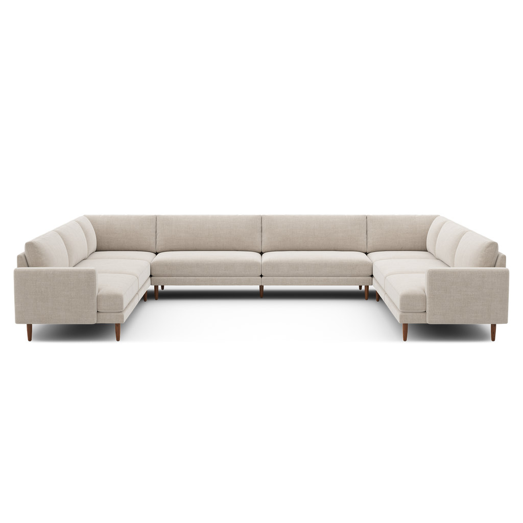 Ember U-Sectional - 153" x 121" / Georgia Clay - Performance Chenille / Walnut - Wood