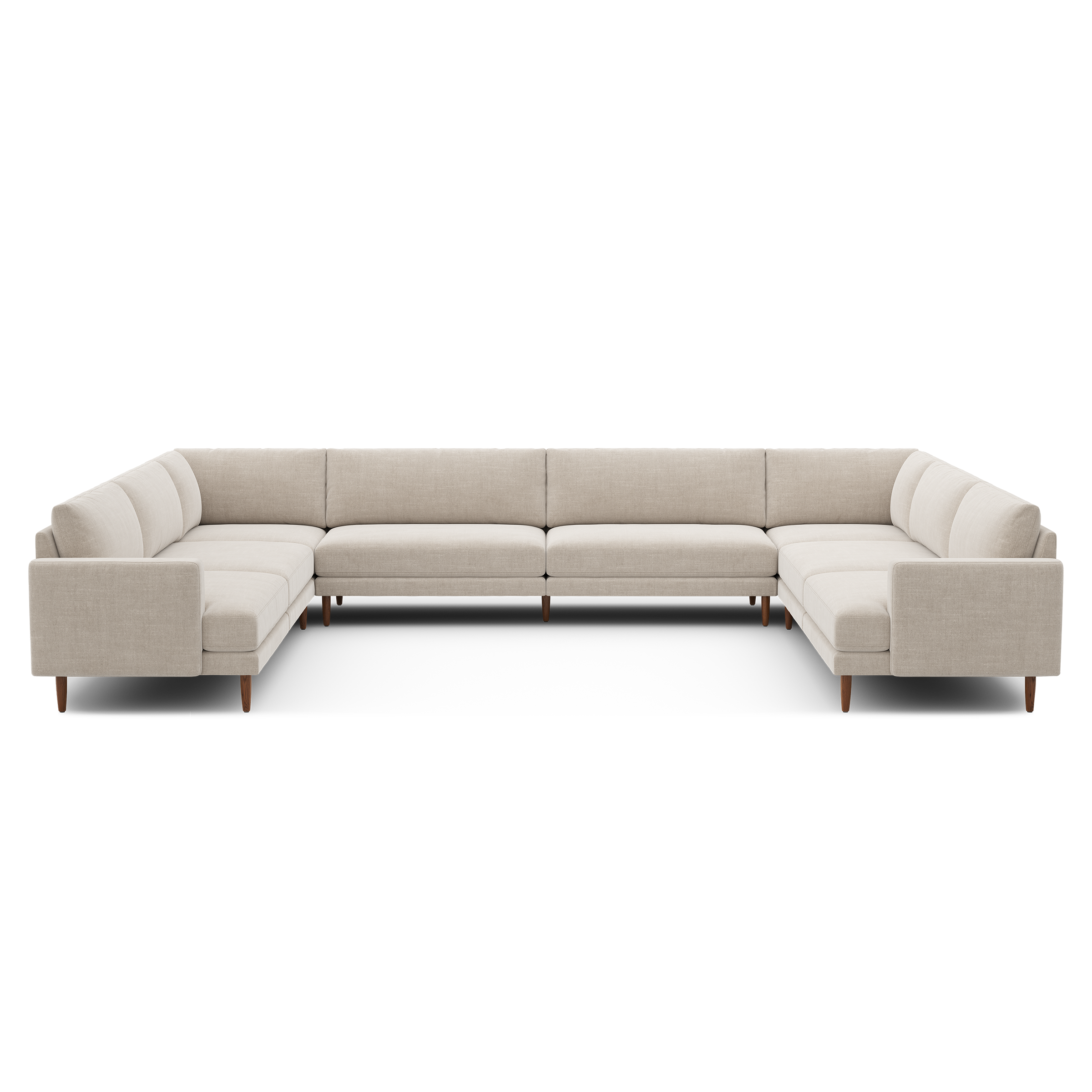Ember U-Sectional - 153" x 121" / Georgia Clay - Performance Chenille / Walnut - Wood