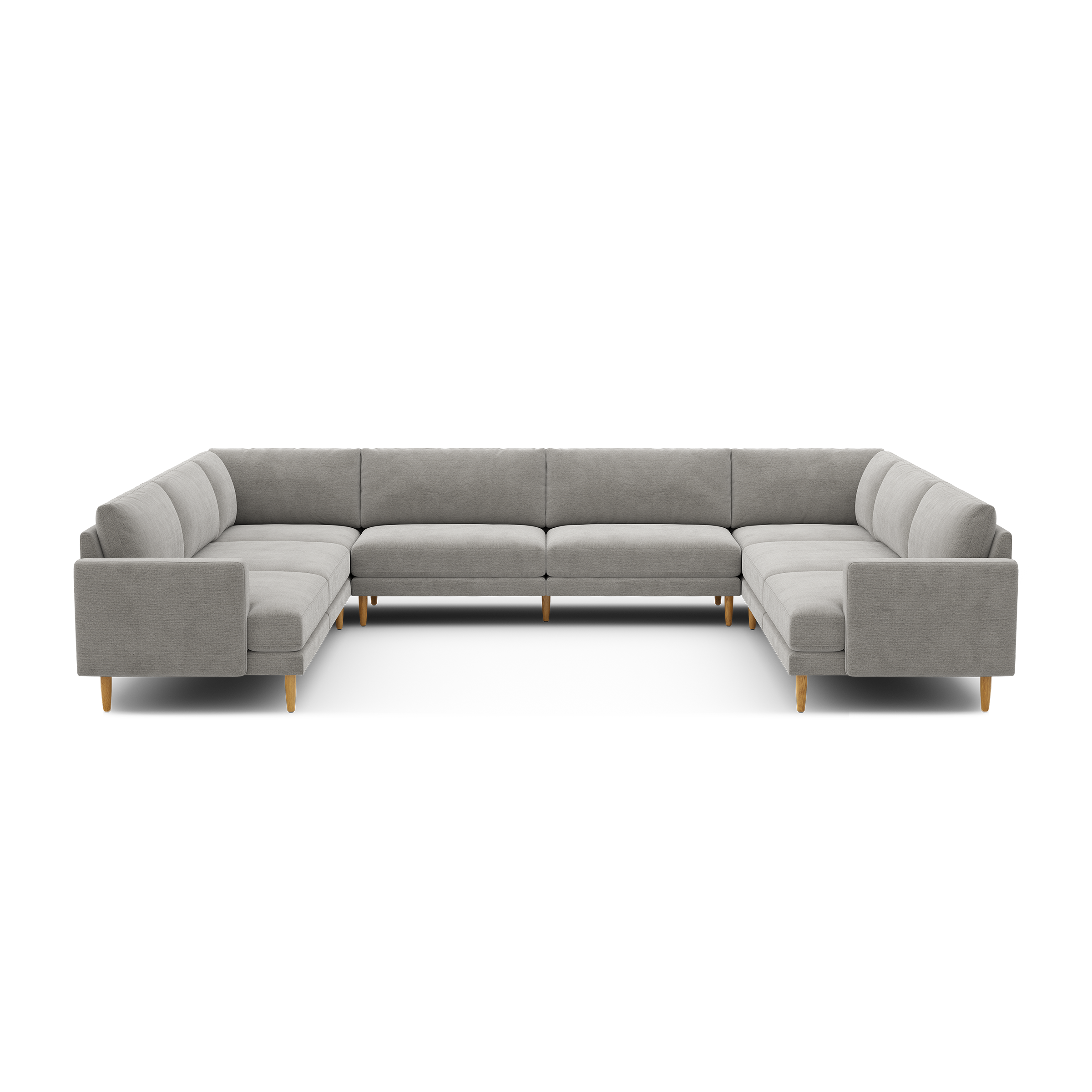 Ember U-Sectional - 140" x 121" / Crushed Gravel - Performance Basketweave / Oak - Wood